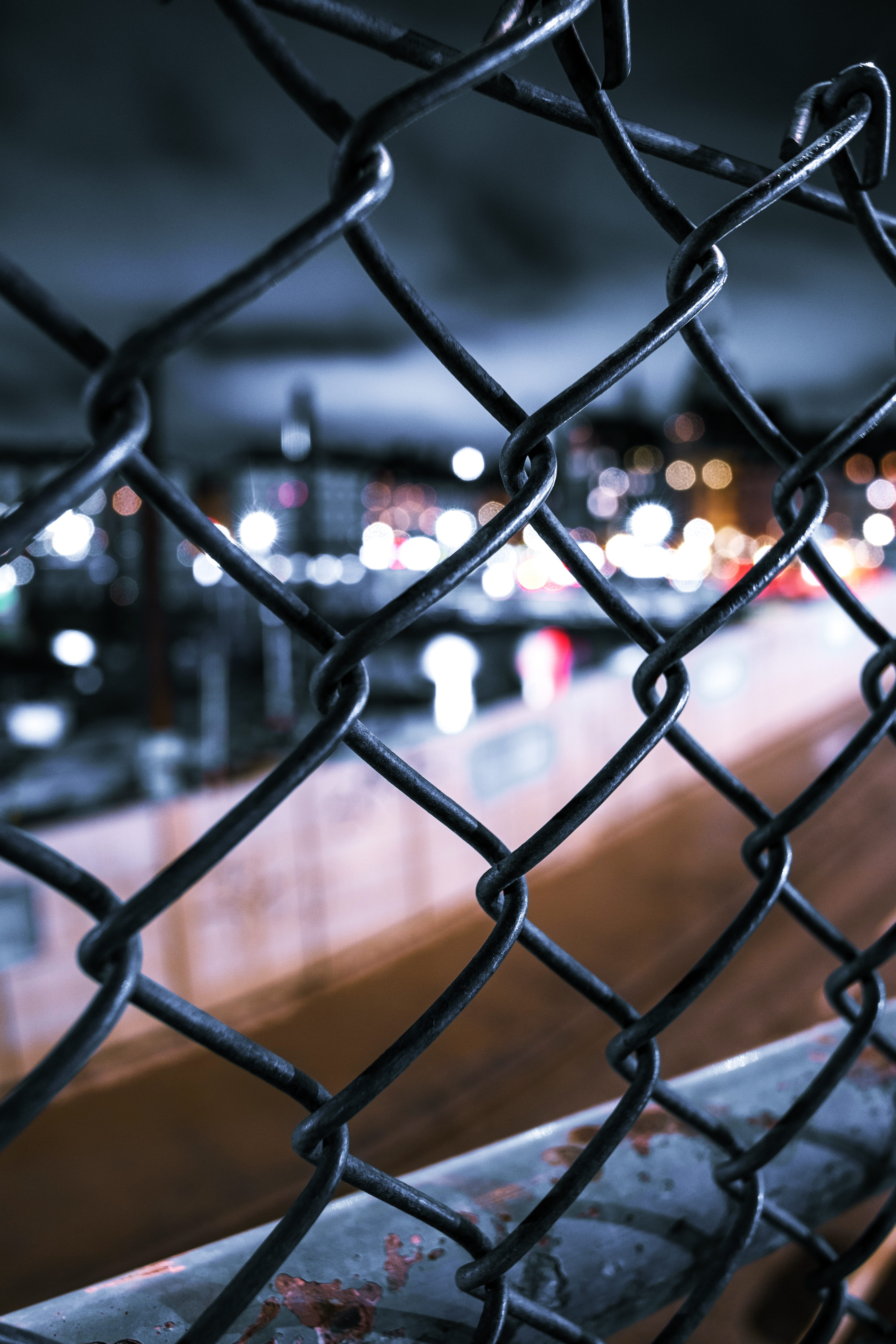 no people, buildings, prison, urban, chainlink, close-up, chainlink fence, nightphotography, pattern, focus on foreground, boundary, selective focus, day, Phone HD Wallpaper