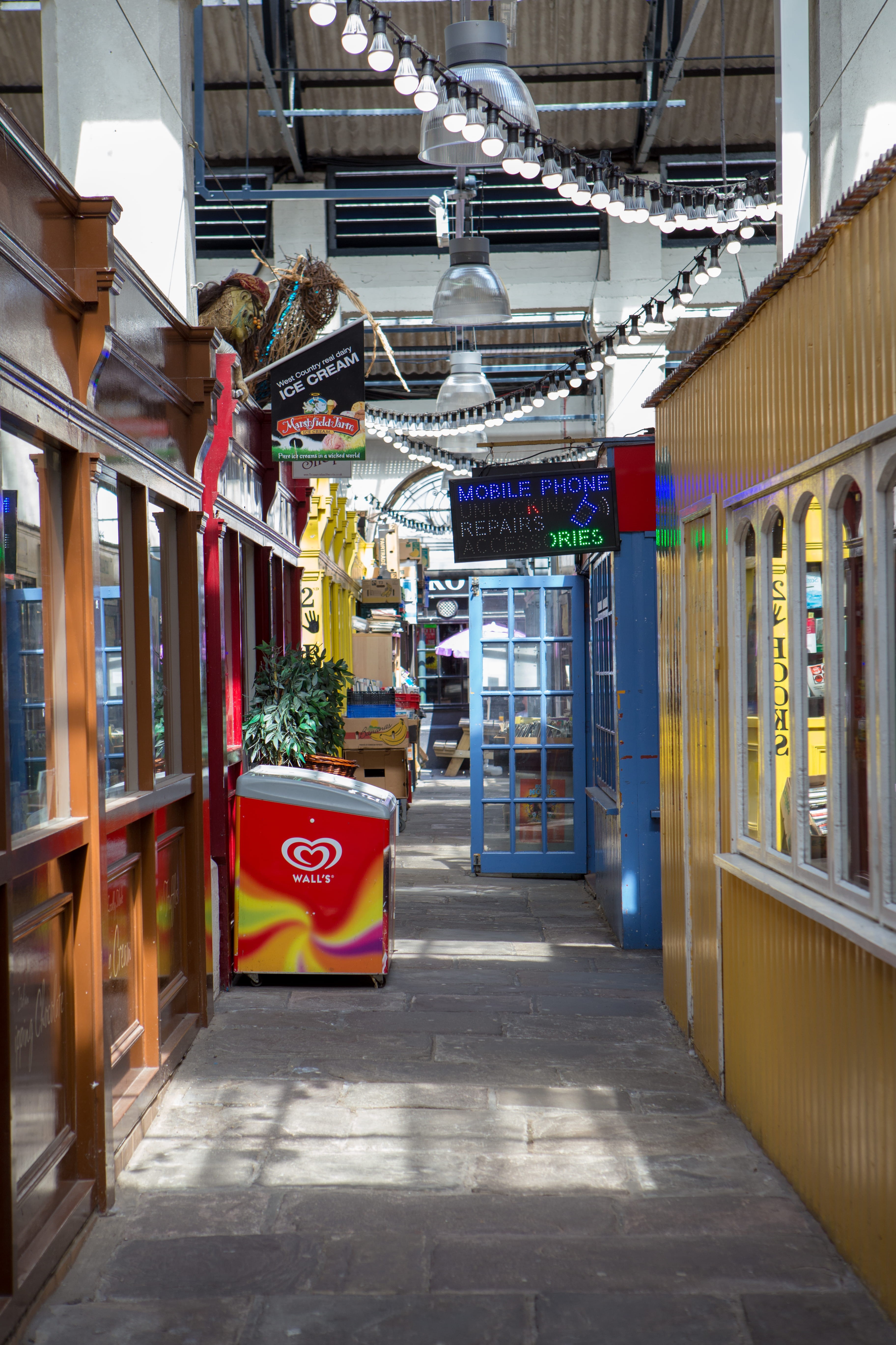 shop, text, store, market, no people, street, business, ceiling, alleyway, lighting equipment, sign, building exterior, nature, purple, door, red, bristol, Phone HD Wallpaper