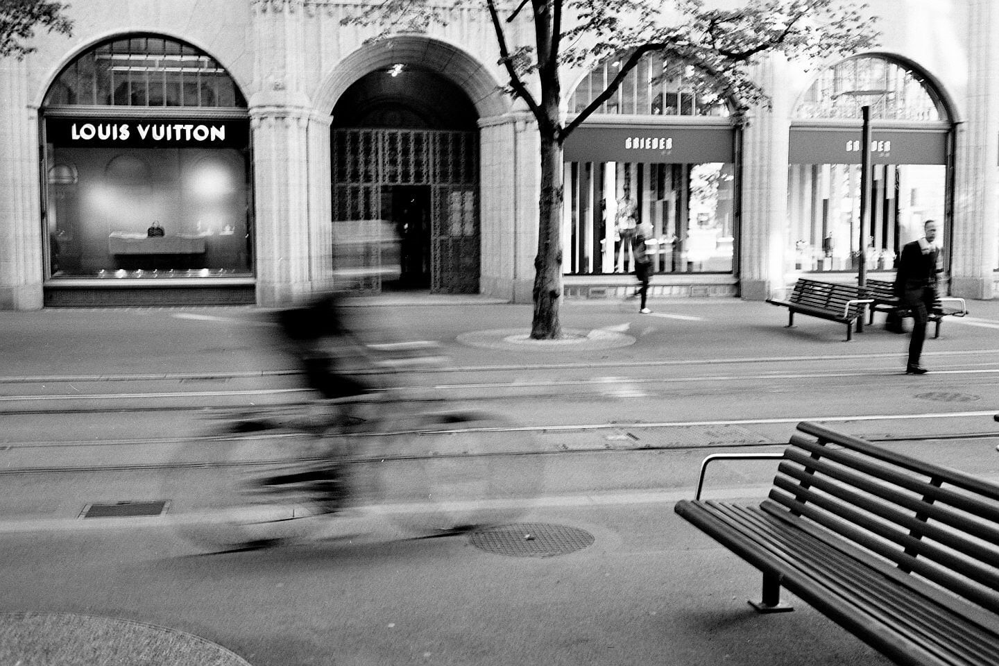 Zurich, T2, street, tog, Scout, Ilford, Ric, Portrait, Snap, prime lens, Candid, man, Grain, people, bike, black And White, 35mm Film, road, Creative Commons, HD Wallpaper