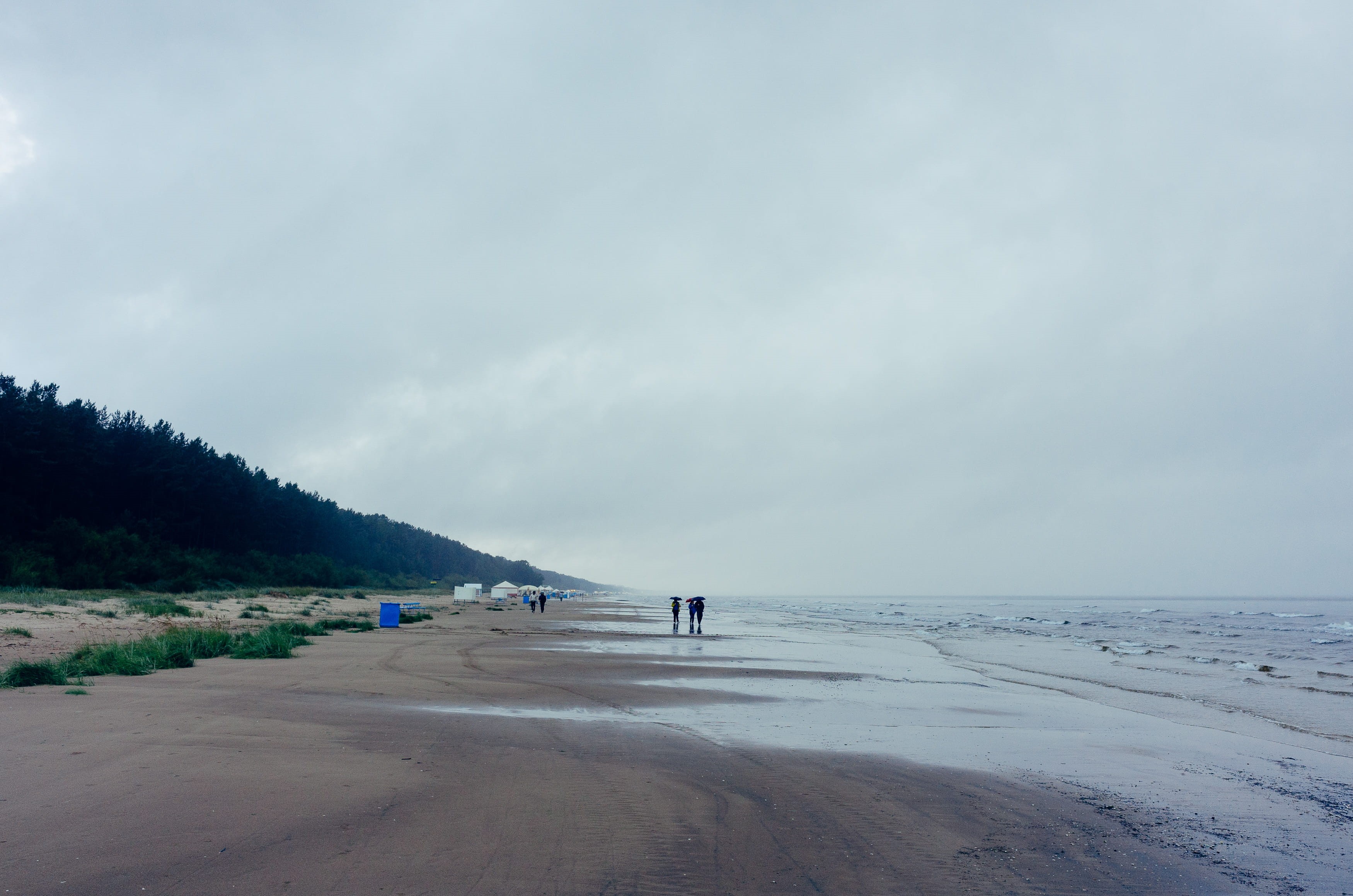 water, trip, raindrop, latvia, outdoors, horizon over water, sky, cloud - sky, sand, baltics, meditation, rest, shore, season, 2K, tranquil scene, nature, HD Wallpaper