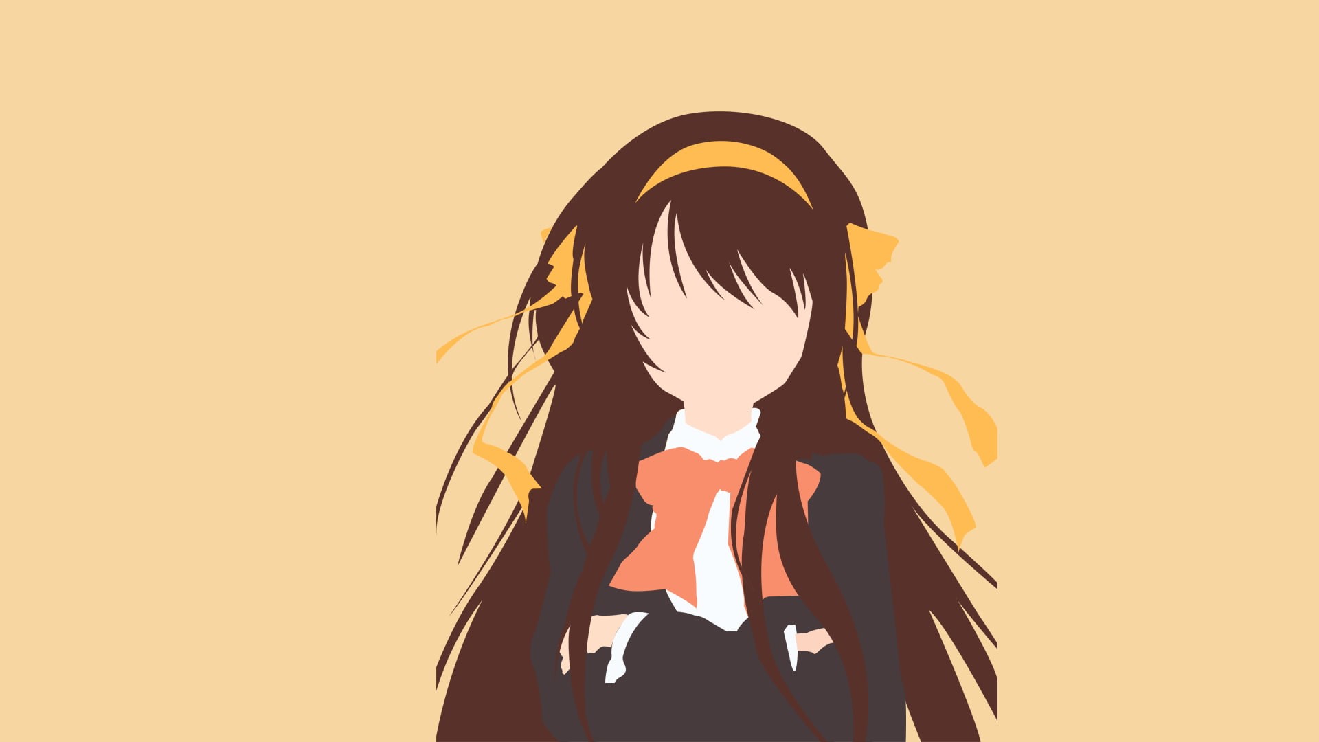 hairstyle, Suzumiya Haruhi, women, silhouette, young adult, headshot, hair, yellow, one person, human hair, copy space, sunlight, indoors, lifestyles, studio shot, HD Wallpaper