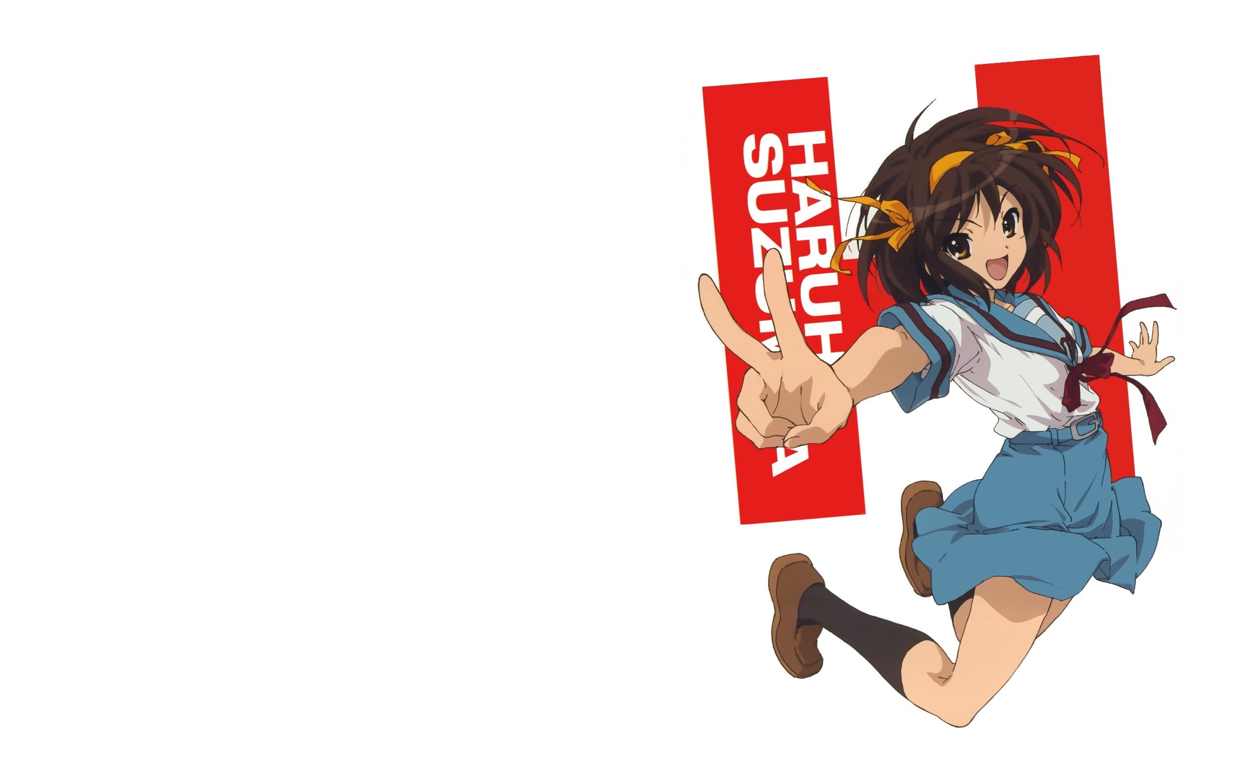 The Melancholy of Haruhi Suzumiya, Suzumiya Haruhi, 2K, anime girls, HD Wallpaper