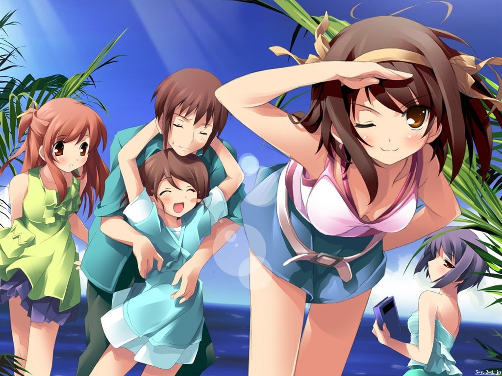 multi colored, men, The Melancholy of Haruhi Suzumiya, girls, women, happiness, child, 480P, cute, group of people, females, emotion, childhood, people, HD Wallpaper
