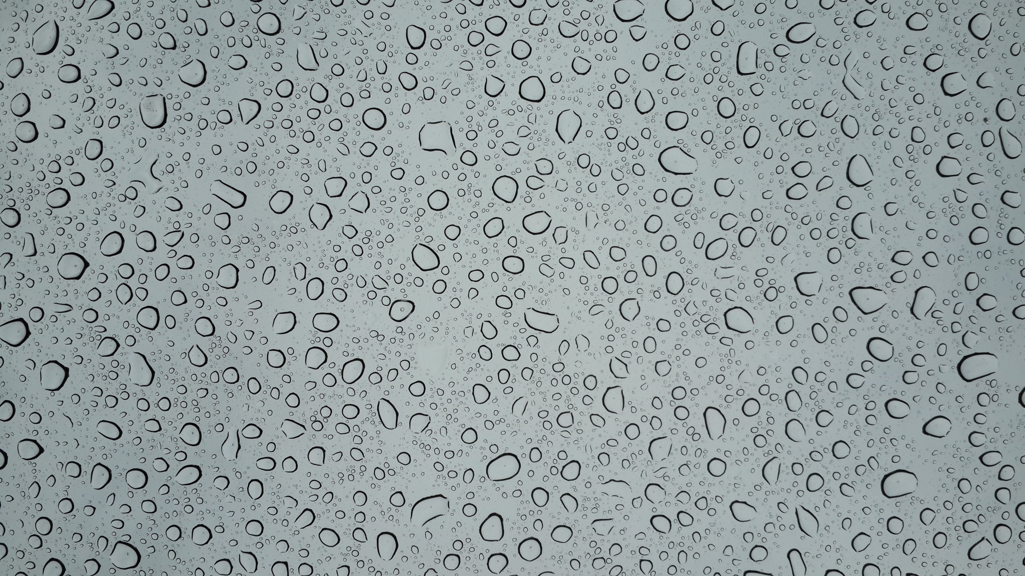 pattern, background, indoors, nature, 4K, abstract, drop, dew, rain drops, close-up, day, no people, glass - material, water, art, transparent, backgrounds, HD Wallpaper