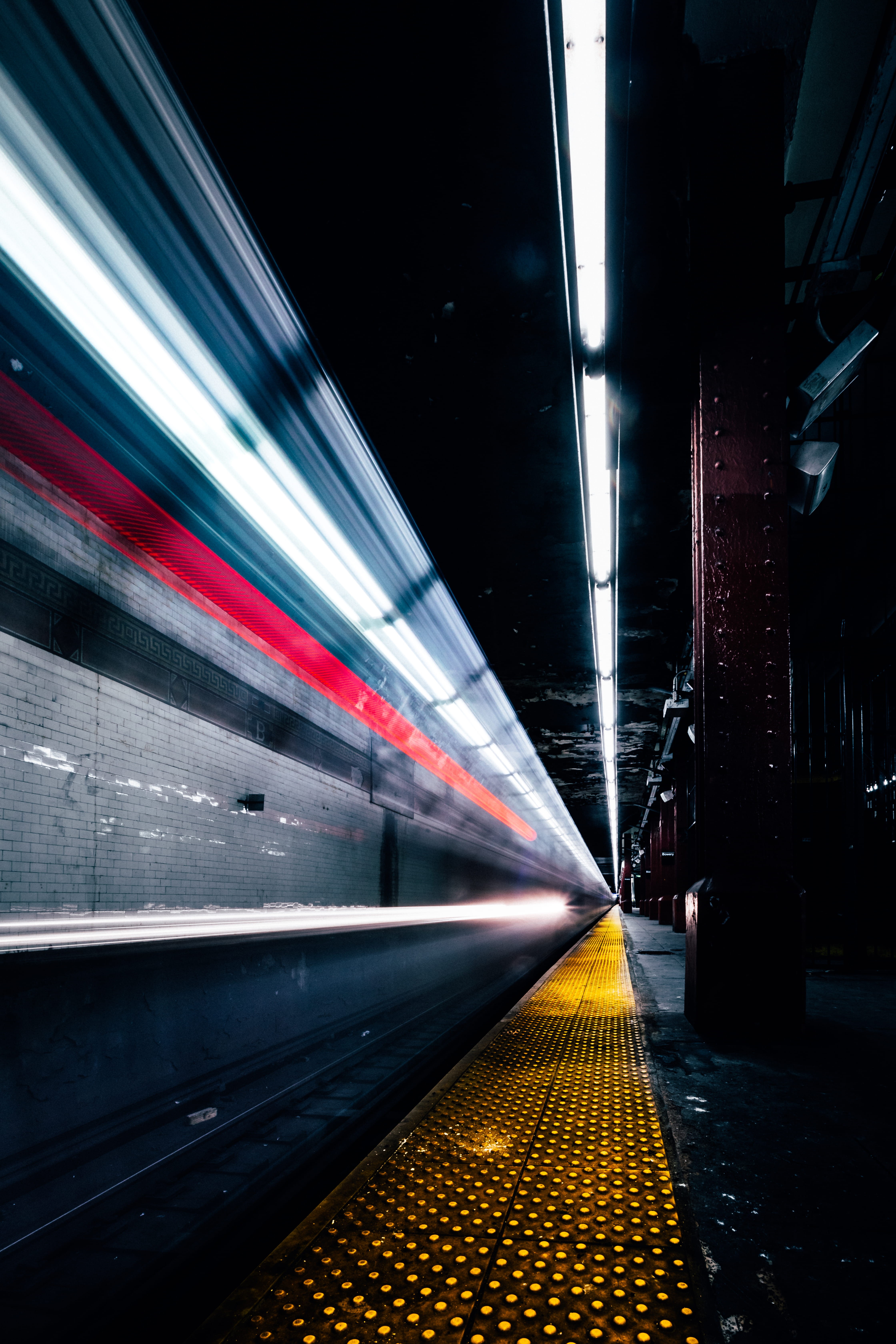 subway Platform, subway long exposure, neon long exposure, city, grimey, subway Train, motion, public Transportation, platform, action, long exposure, vanishing Point, Phone HD Wallpaper