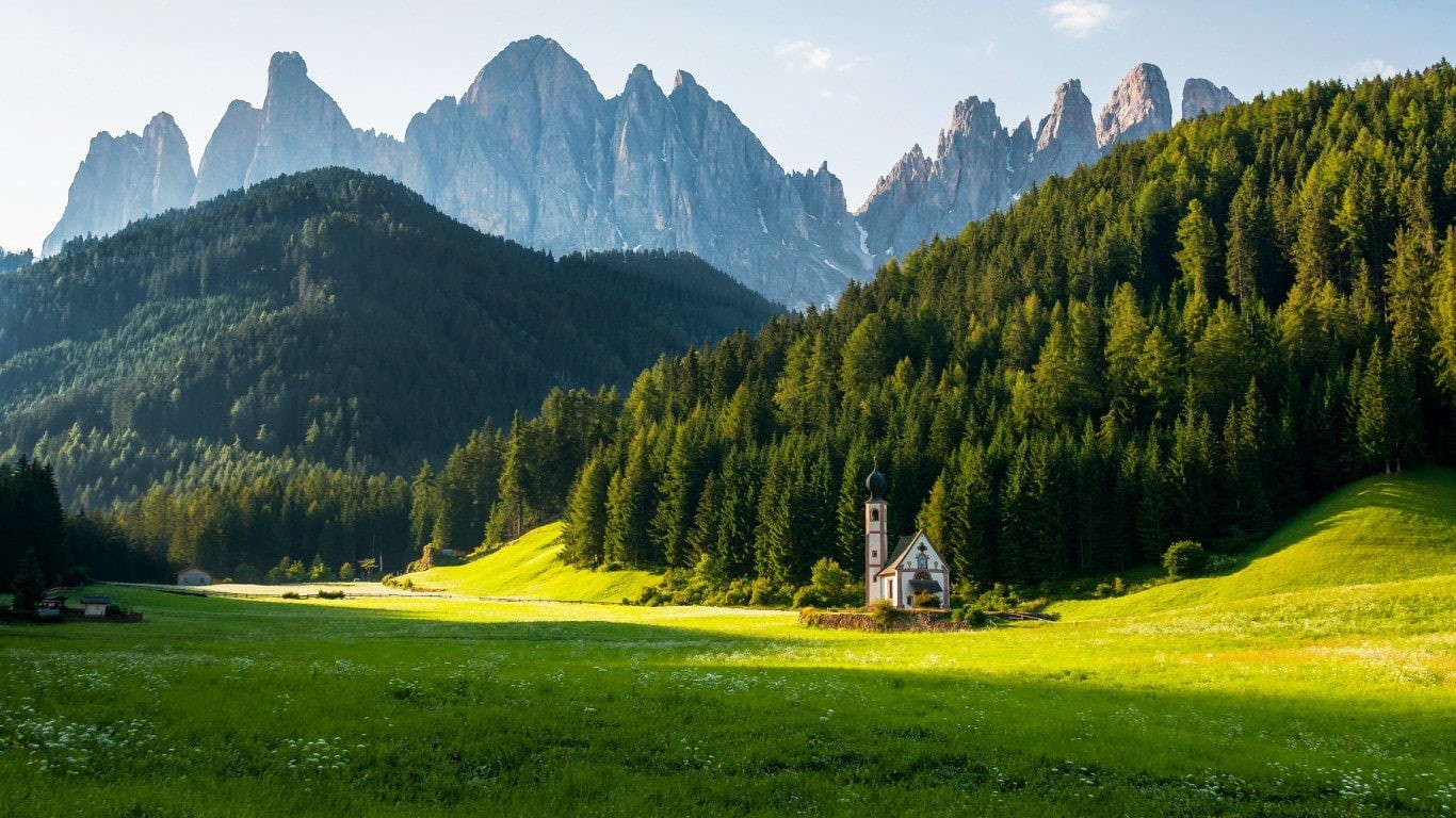 forest, landscape, grass, 720P, nature, mountain, meadow, HD Wallpaper