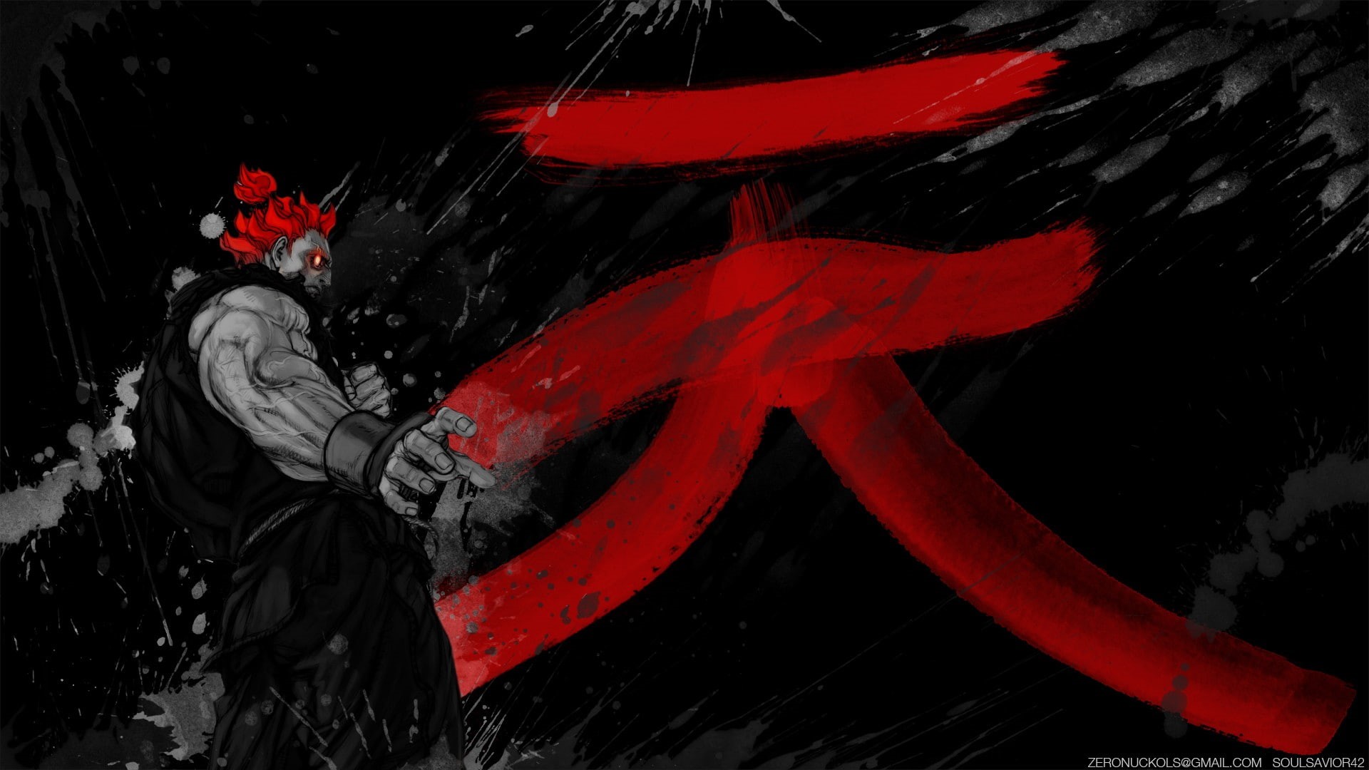 artwork, video games, Akuma, 1080P, Street Fighter, HD Wallpaper