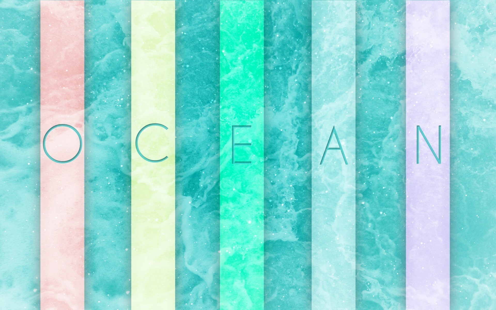 typography, turquoise, yellow, 1080P, green, digital art, colorful, turquoise background, HD Wallpaper