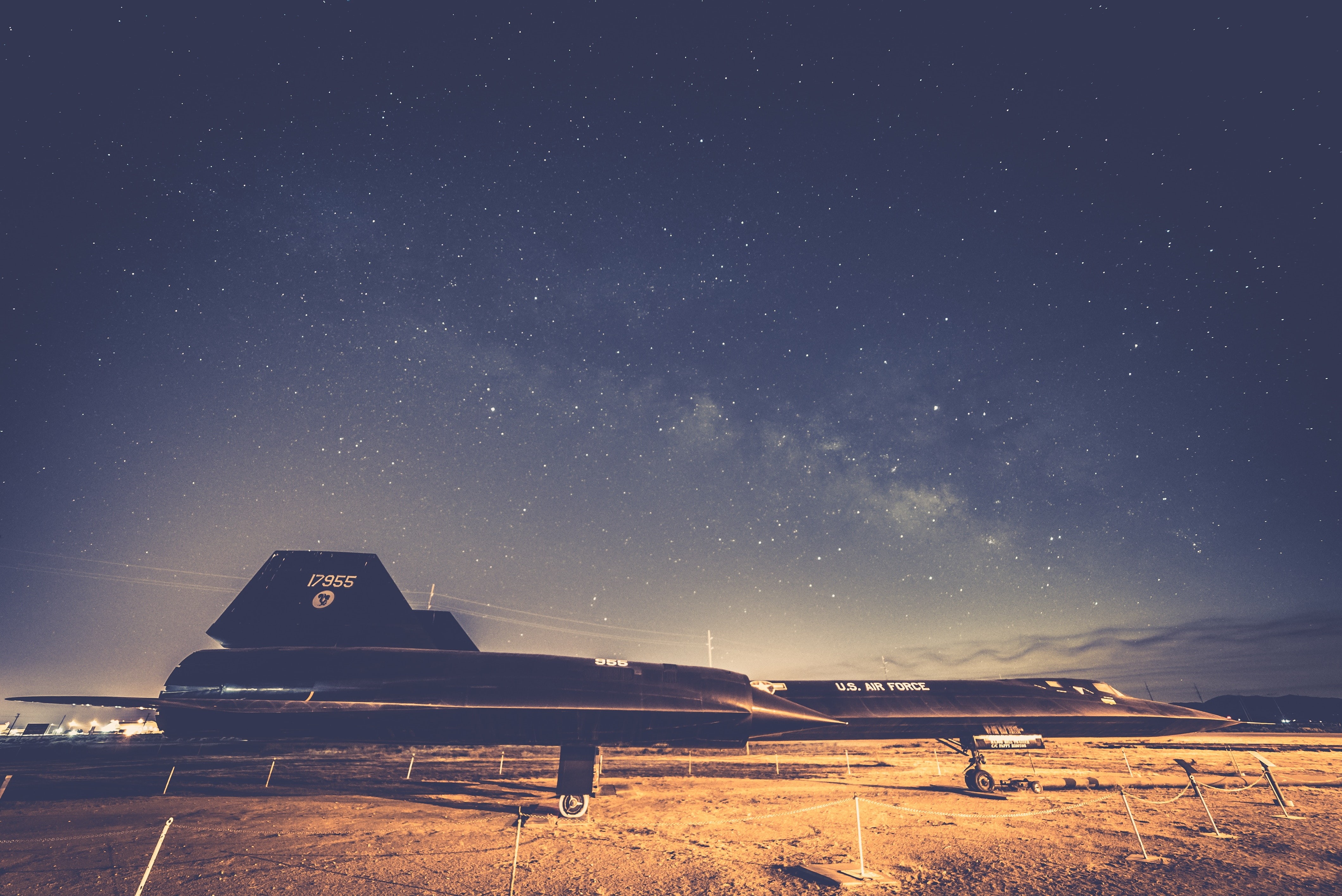 astronomy, no people, star - space, constellation, science, aircraft, night, space and astronomy, star field, sky, tranquil scene, galaxy, space, Lockheed SR-71 Blackbird, HD Wallpaper