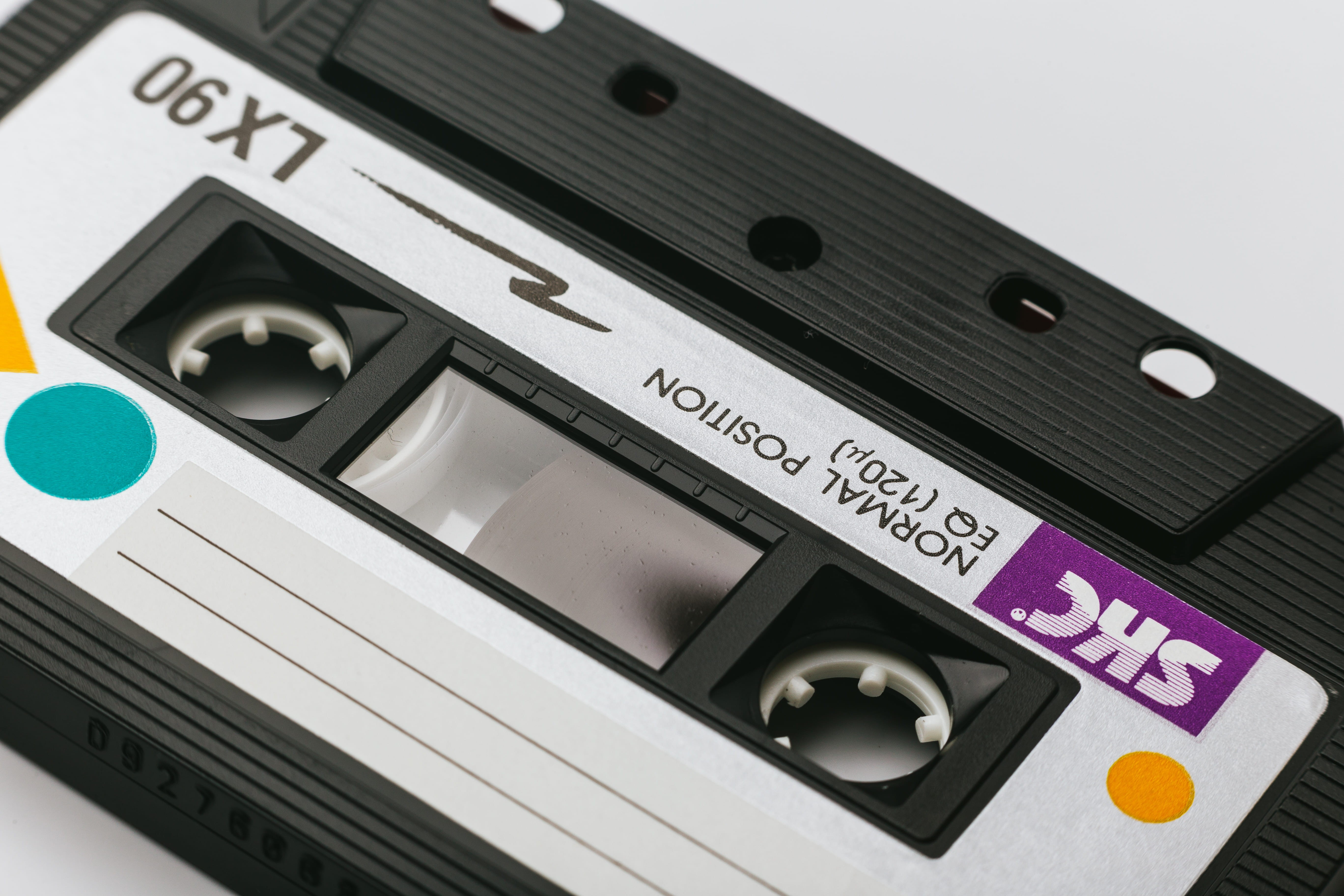 studio shot, white background, black color, equipment, tape, surface, no people, white, text, high angle view, push button, cassette, close-up, silver colored, HD Wallpaper