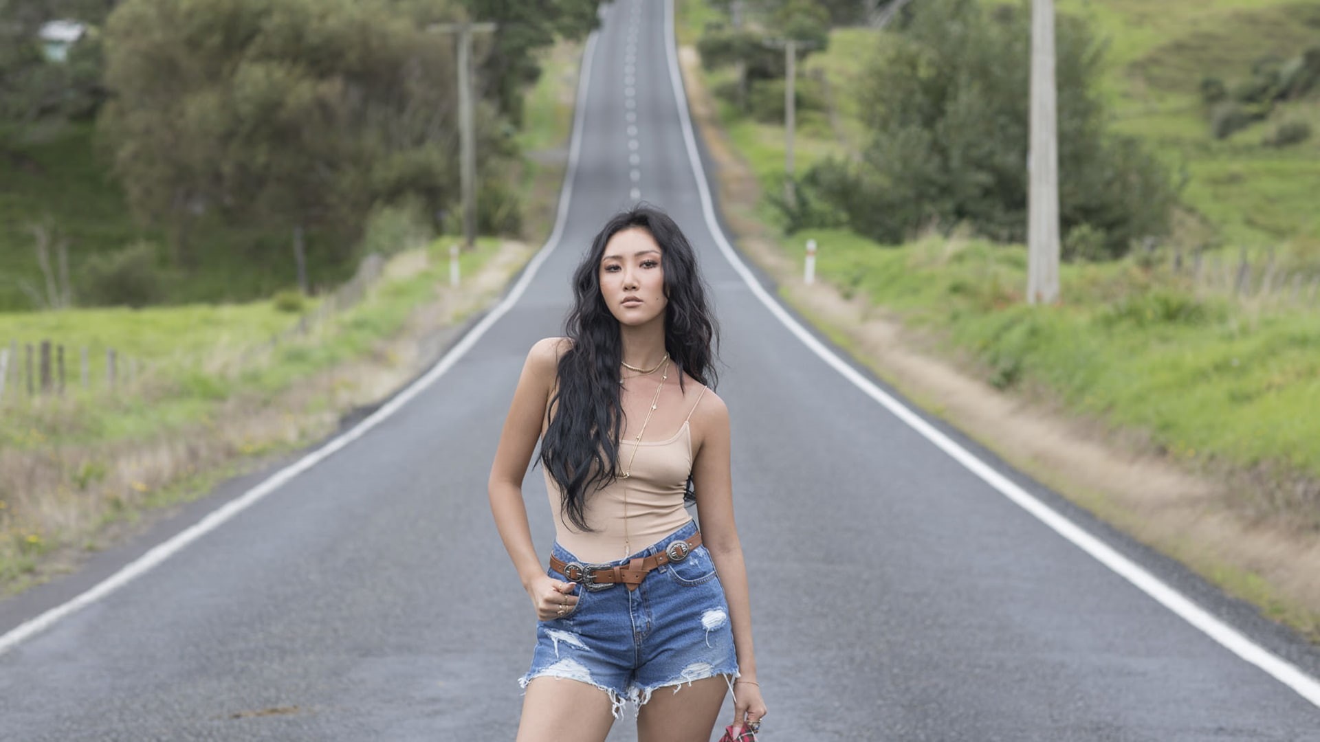 one person, casual clothing, women, day, hair, 1080P, young women, portrait, beautiful woman, Mamamoo, front view, K-pop, young adult, Hwasa, outdoors, HD Wallpaper
