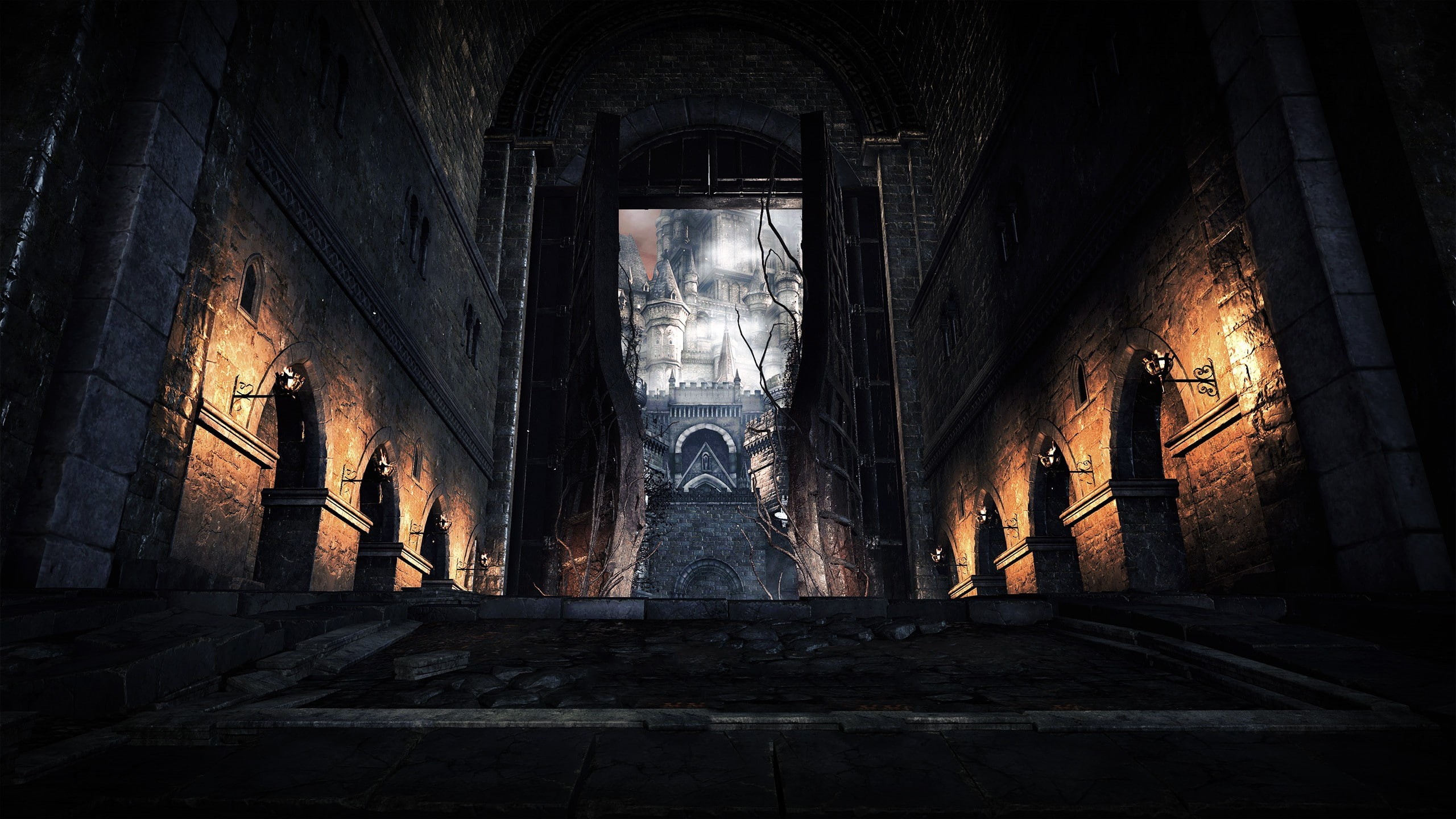 the way forward, illuminated, video games, abandoned, old, built structure, architecture, religion, direction, Dark Souls, night, 2K, history, lighting equipment, HD Wallpaper