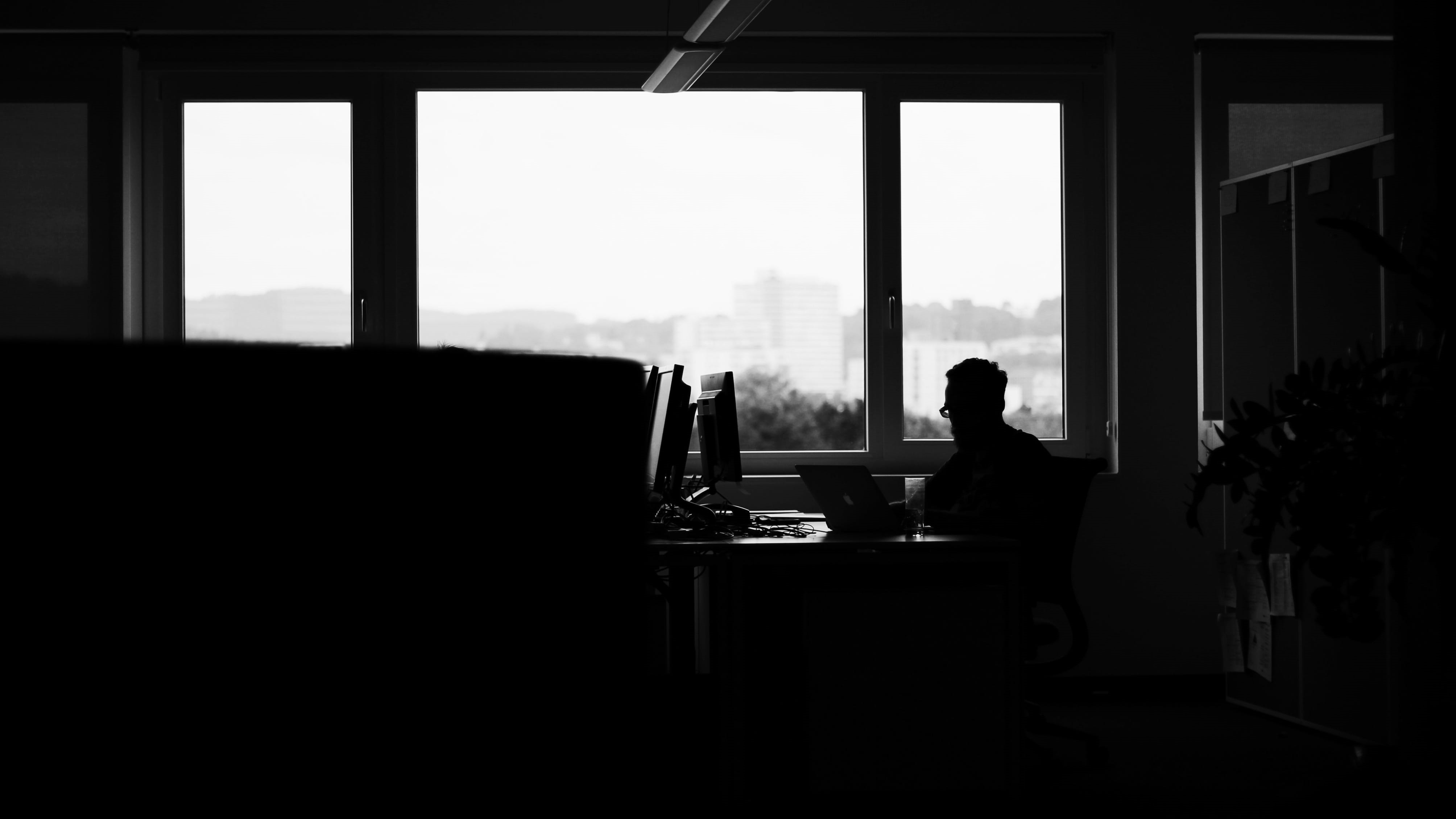 men, people, glass, along, wireless technology, one Person, using, black And White, computer, sitting, desk, working, business, women, table, communication, HD Wallpaper