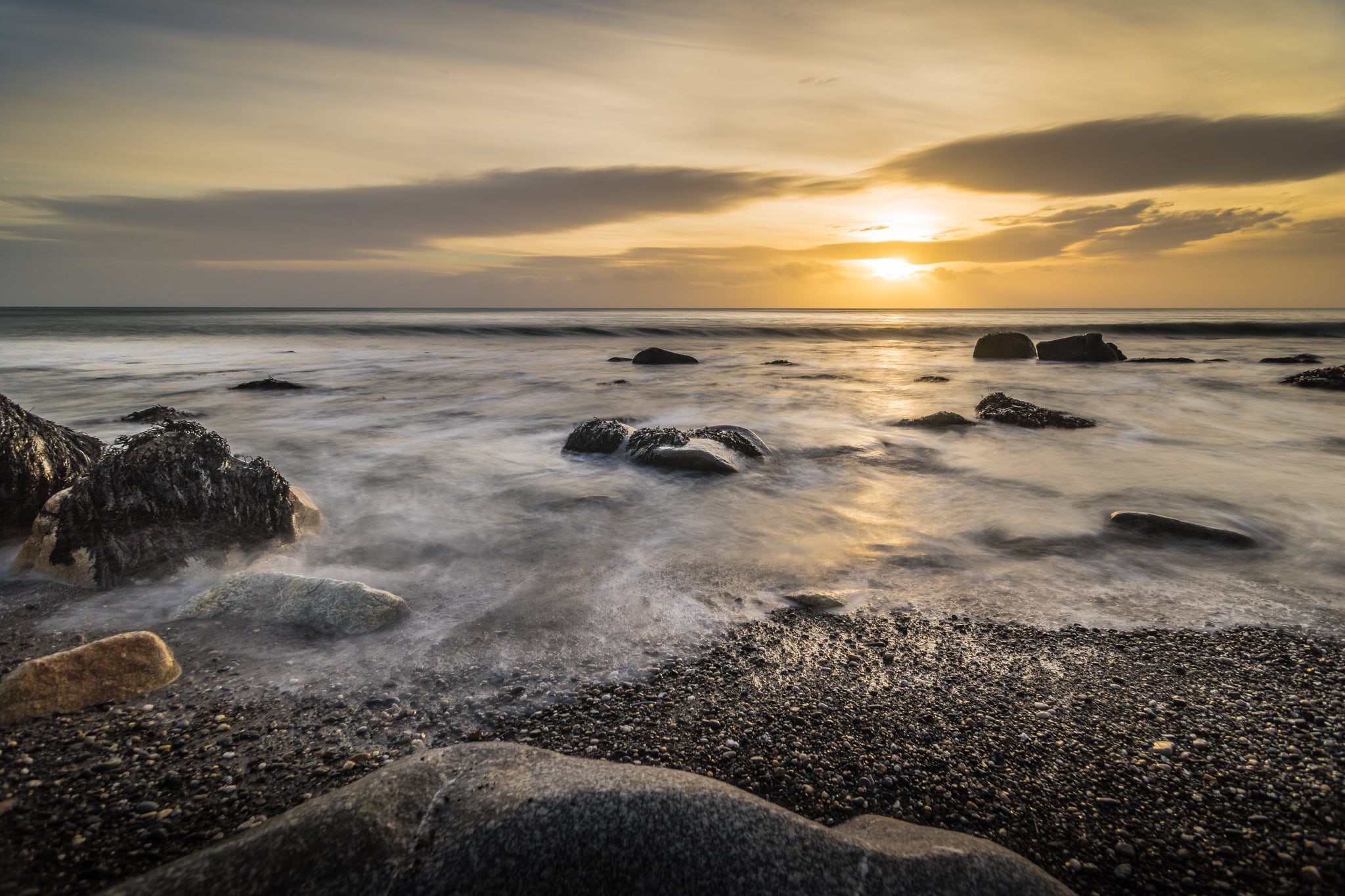 dublin, rock, konica minolta, coastline, White Rock, nature, dusk, Ireland, clouds, waves, travel, outdoors, sky, beach, long exposure, wave, photo, motion, HD Wallpaper