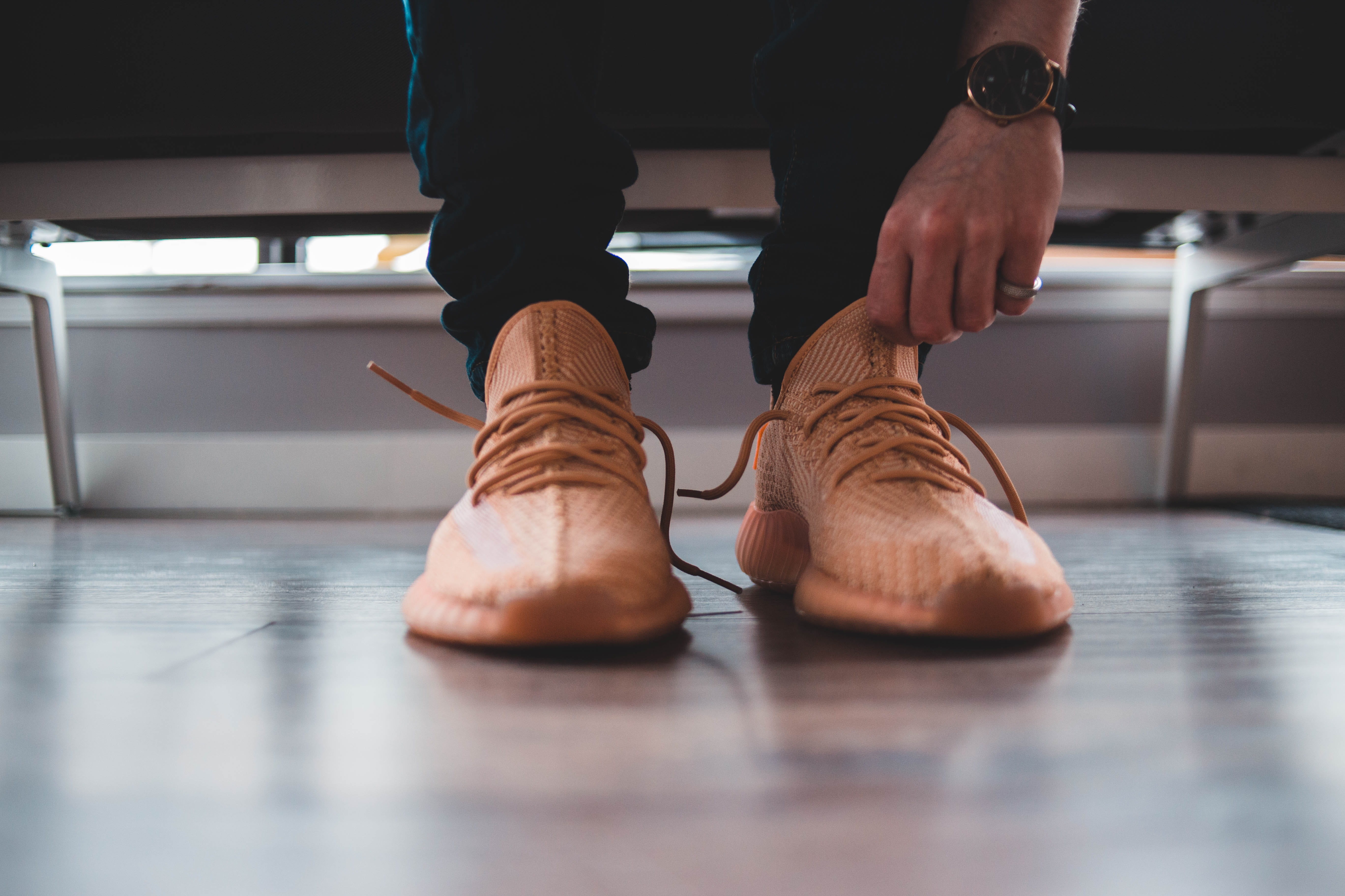 standing, day, real people, hardwood, human leg, bridge, human limb, boot, human foot, man, clothing, low section, relaxation, grey, tiled floor, sitting, HD Wallpaper