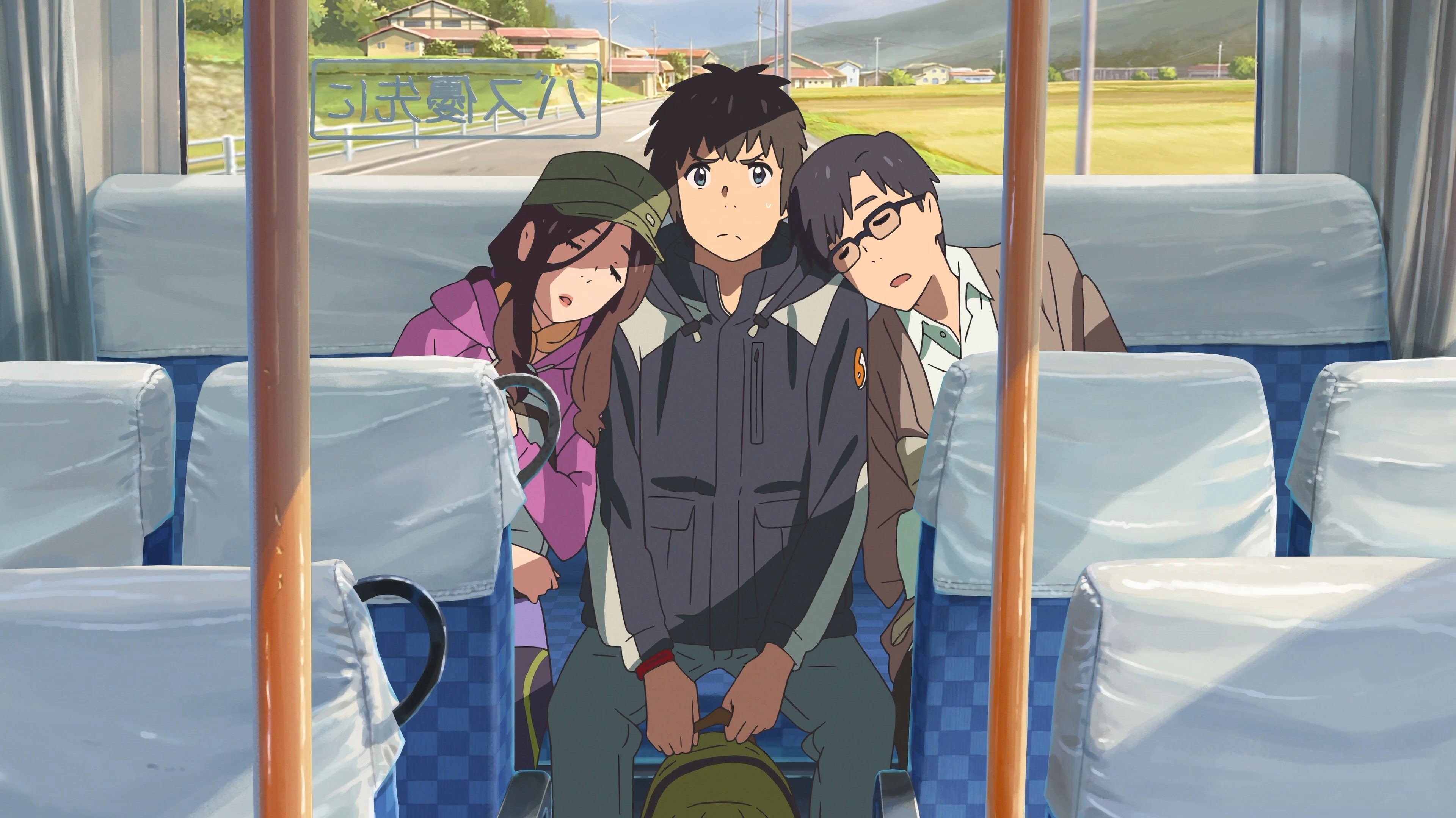real people, seat, people, casual clothing, mode of transportation, young women, vehicle interior, 4K, women, day, transportation, lifestyles, Makoto Shinkai, HD Wallpaper