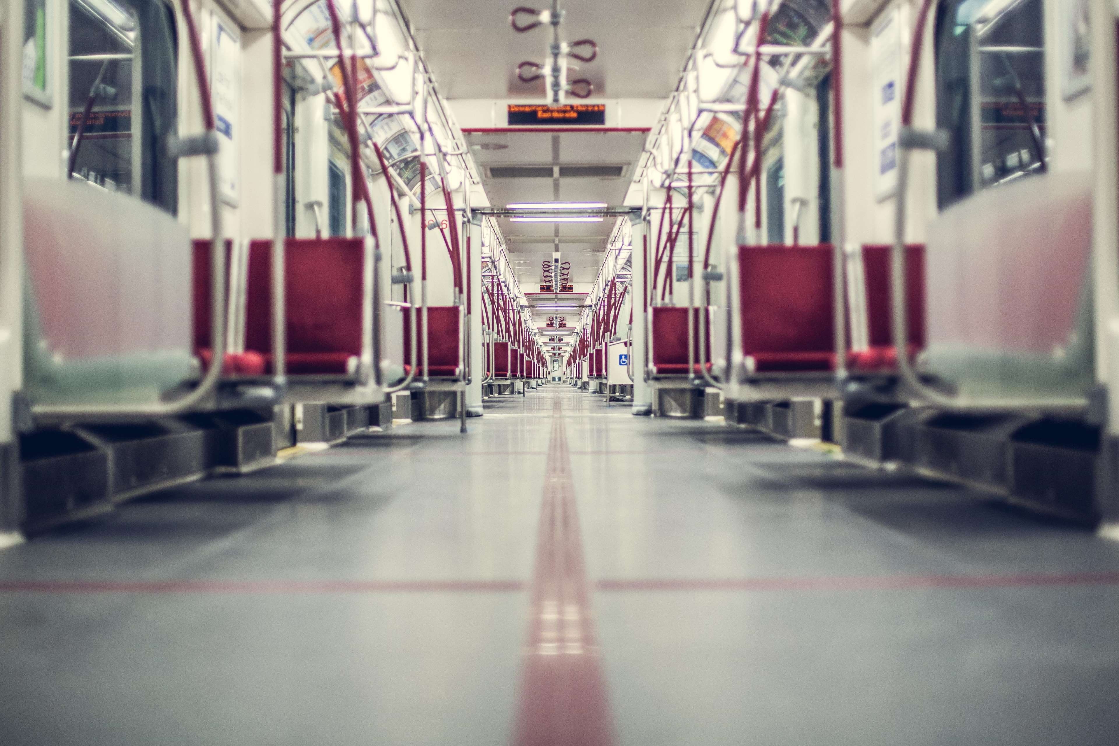 empty, station, public transportation, mode of transportation, no people, 4K, the way forward, hallway, vehicle seat, selective focus, train, tube, long, HD Wallpaper