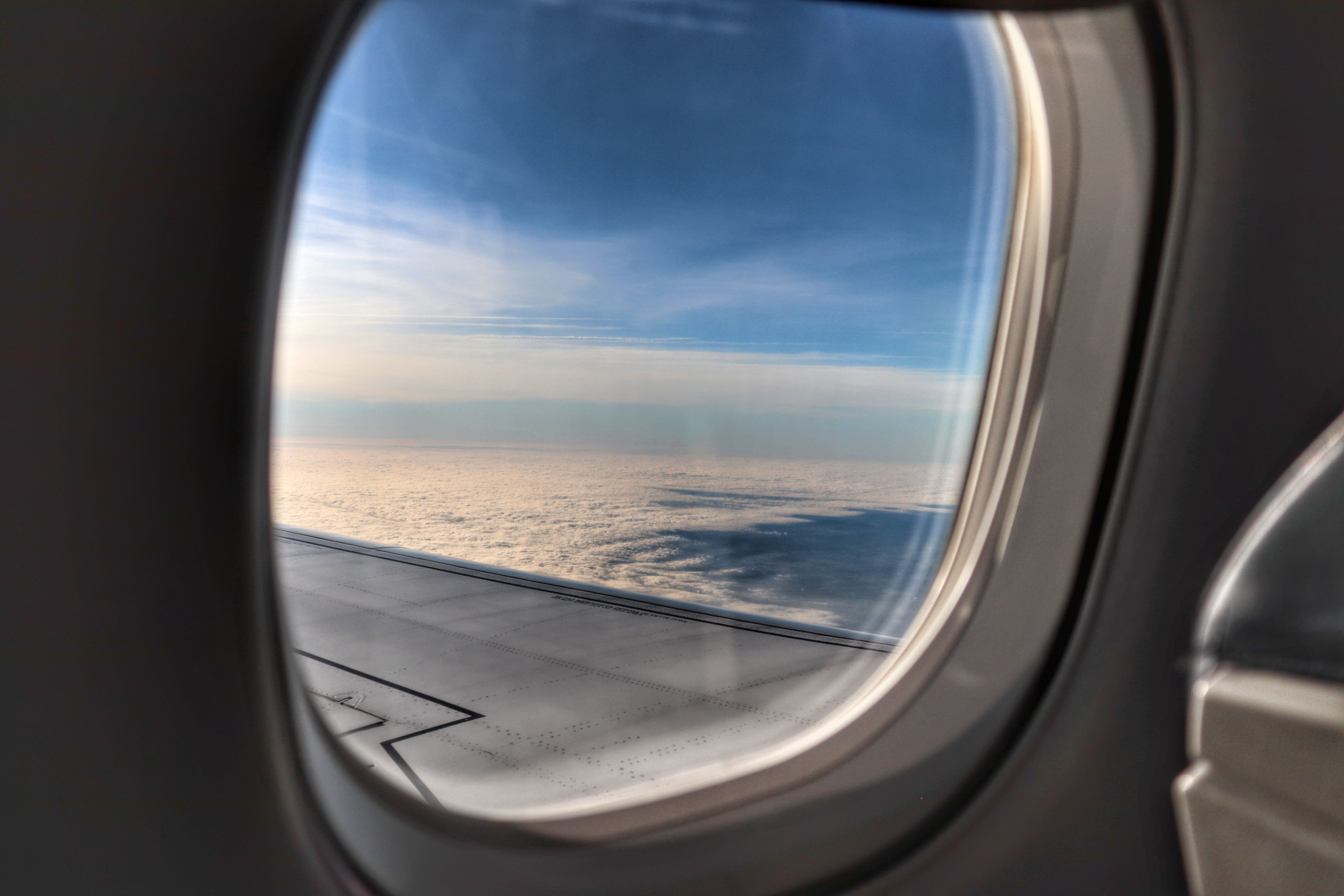 air, automobile, seat, glass - material, sky, horizon, transportation, vehicle interior, clouds, scenics - nature, outdoors, air vehicle, cloud - sky, france, HD Wallpaper