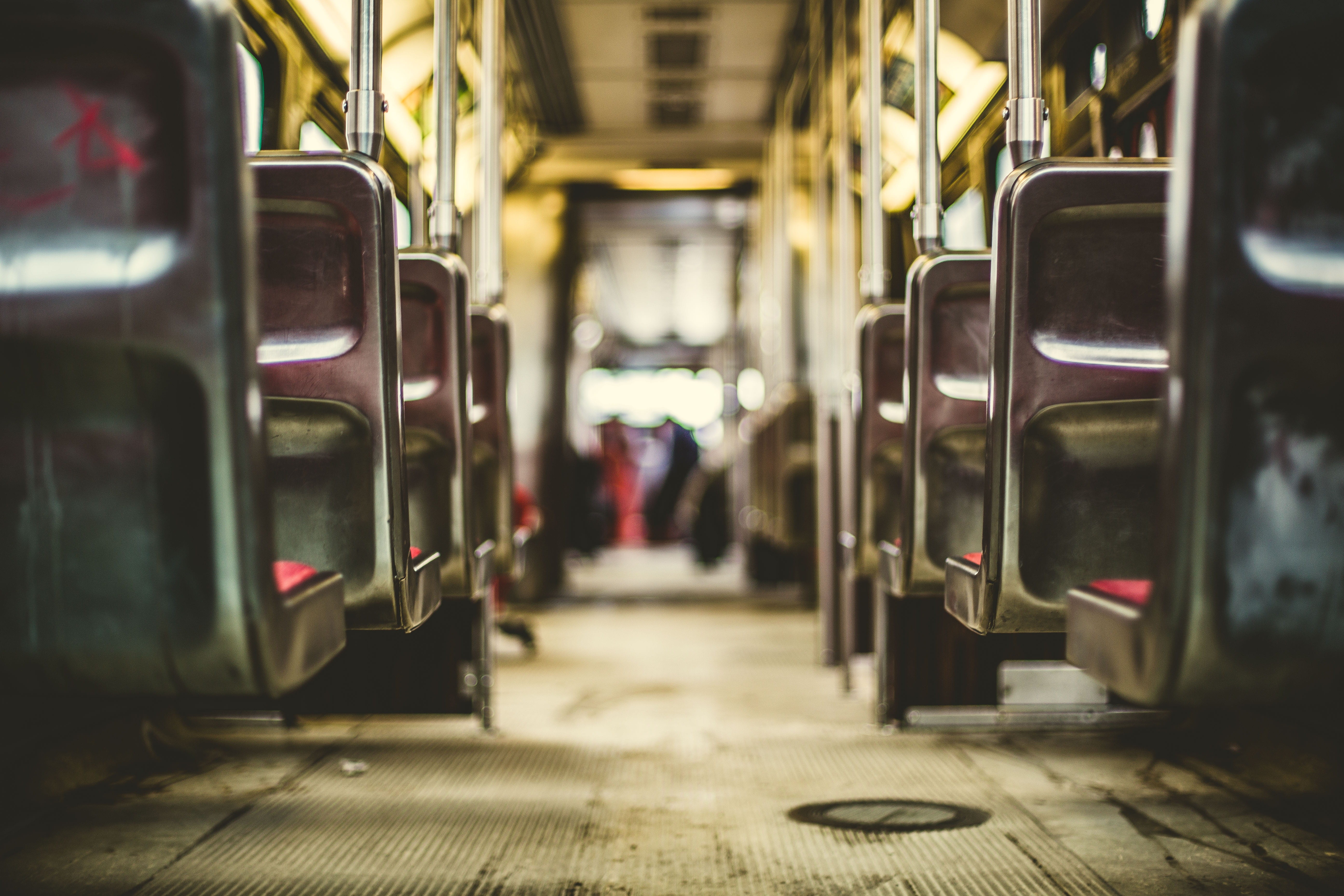 floor, illuminated, mode of transportation, selective focu, bus, train, chair, city, public transportation, travel, in a row, untitled, vehicle seat, commuter, HD Wallpaper
