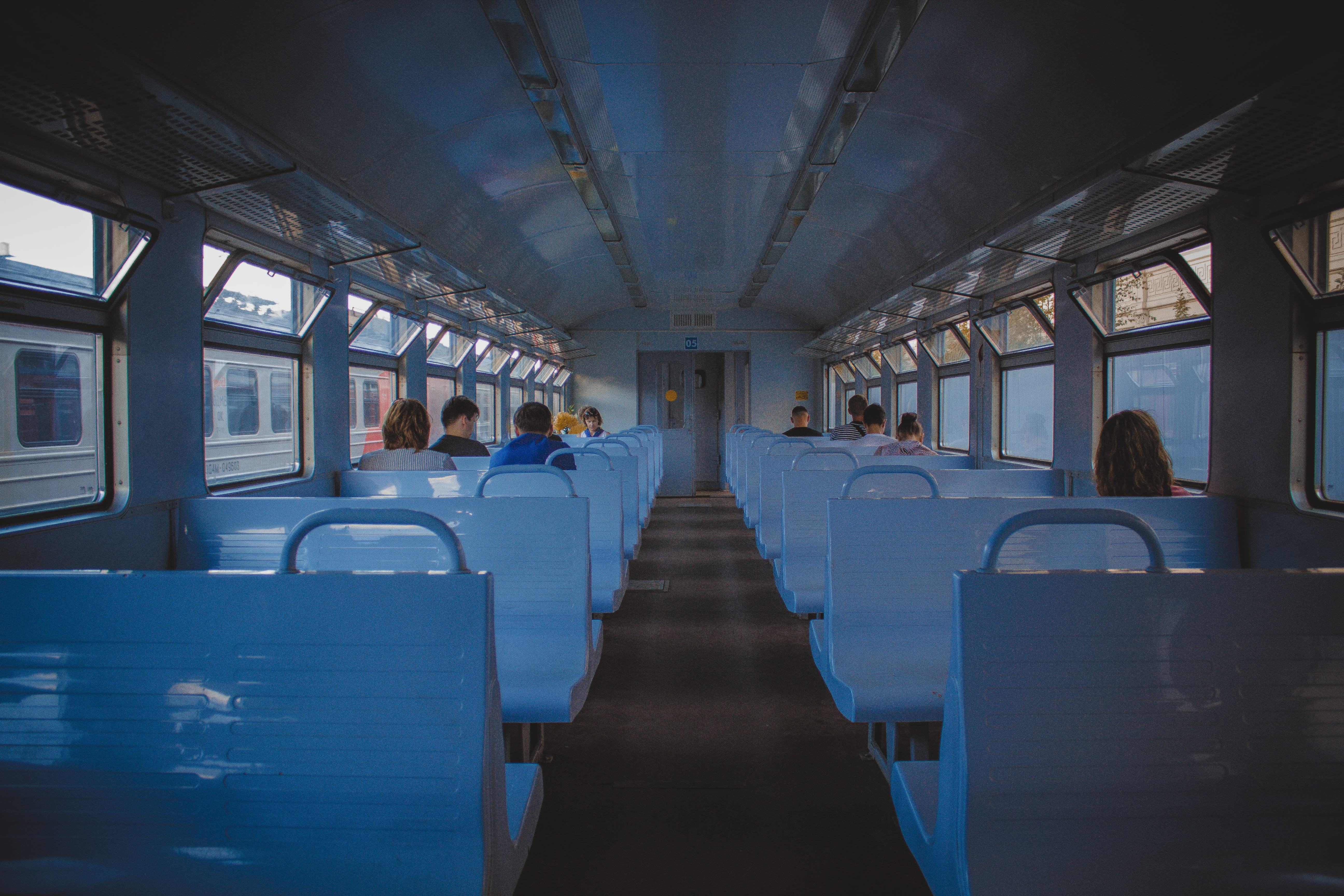 locomotive, window, people, transportation, train, journey, seat, travel, modern, vehicle seat, empty, in a row, commute, commuters, vehicle interior, men, HD Wallpaper