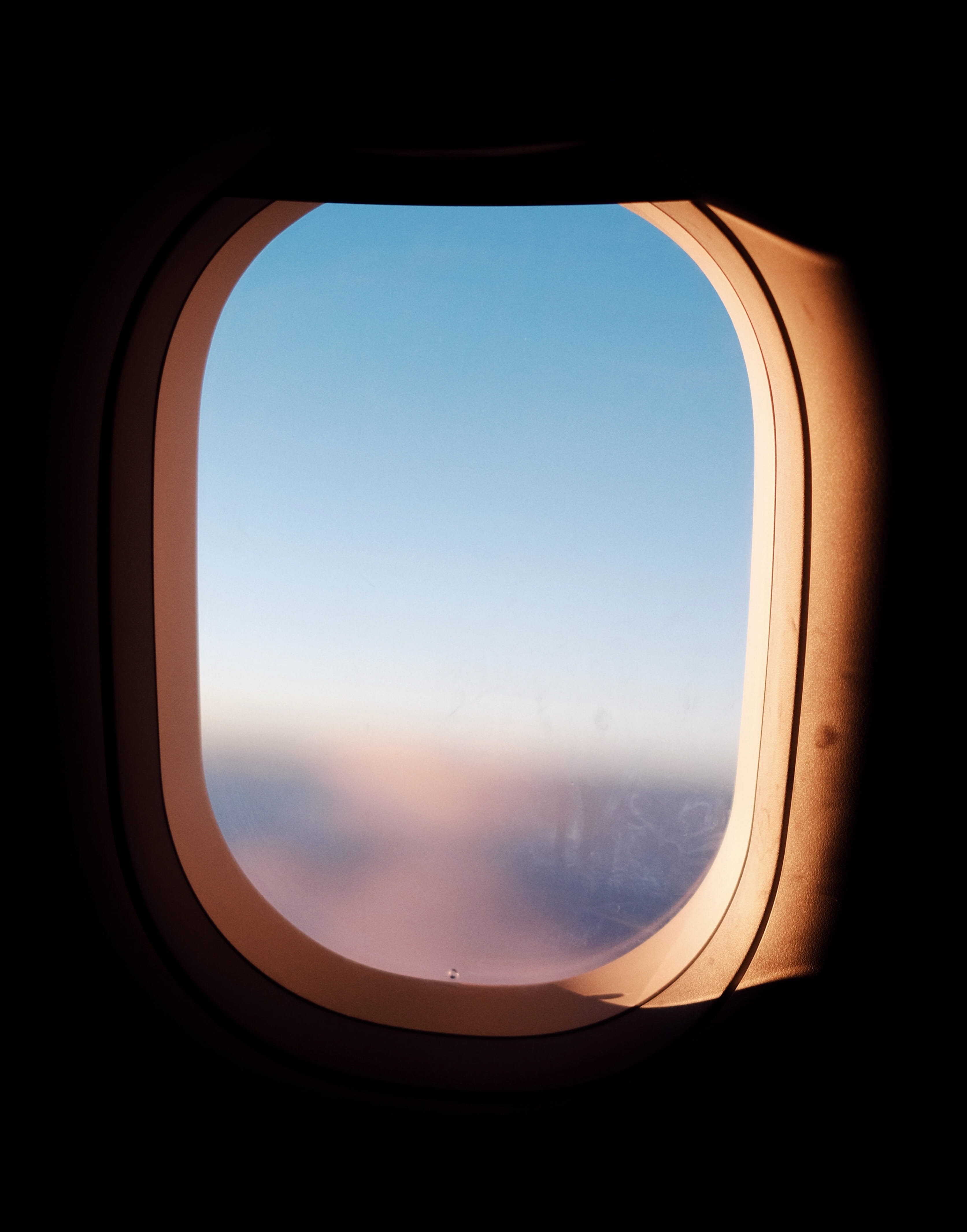 window, airplane, abstract, air, cloud - Sky, flying, looking Through Window, flight, sky, golden hour, cloudscape, gold, stratosphere, sunset, plane, utah, Phone HD Wallpaper