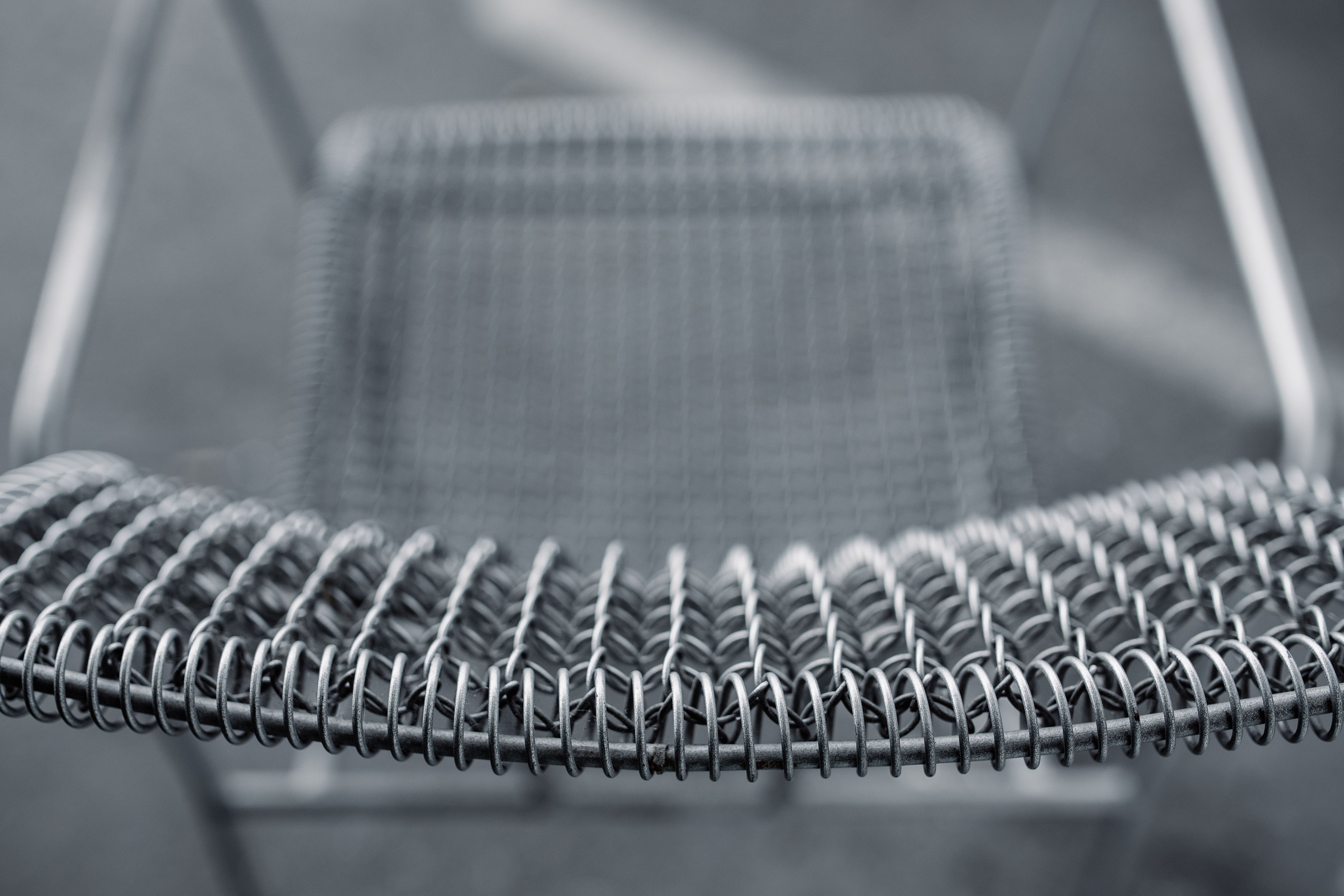 focus on foreground, textile, still life, steel, studio shot, clean, selective focus, backgrounds, equipment, jeans, chair, strength, Metal, day, rope, HD Wallpaper