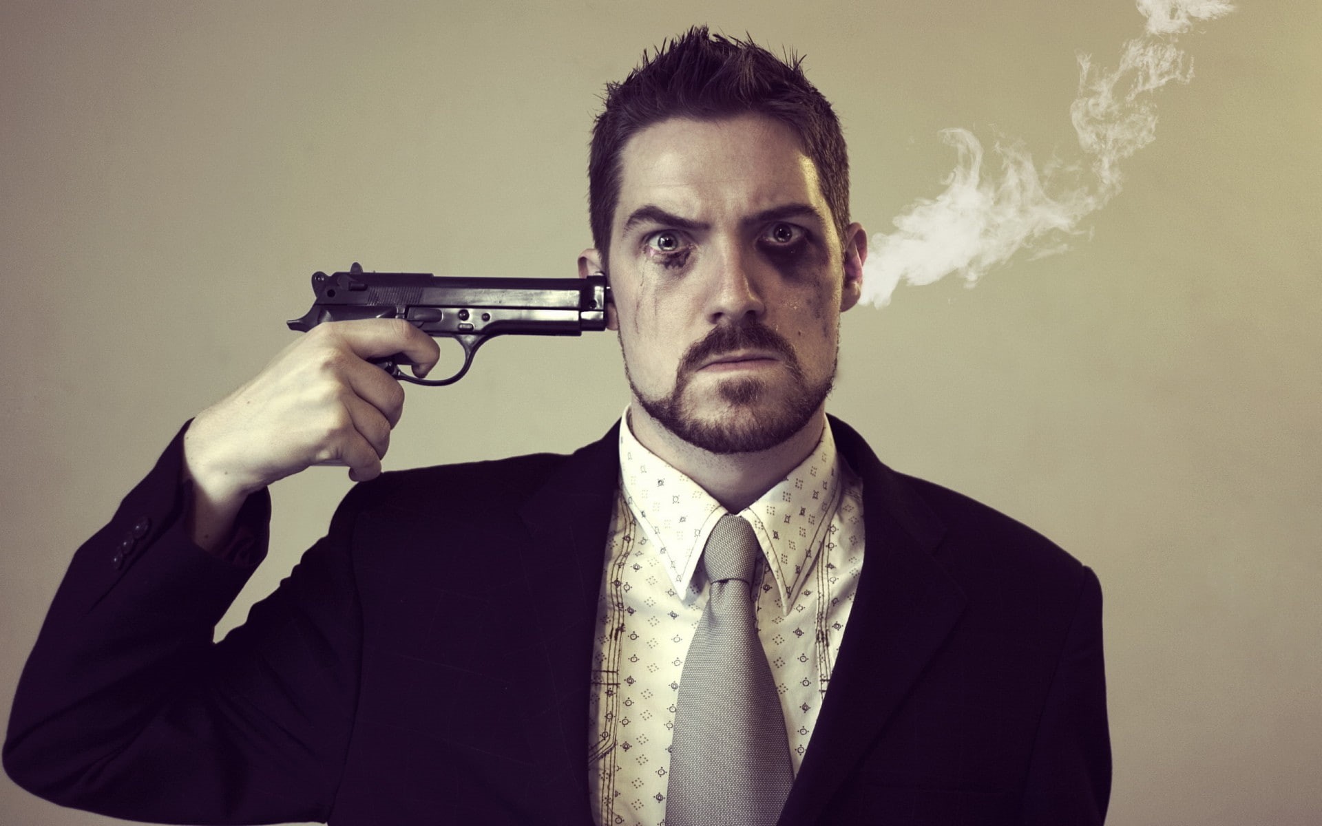 sadic, business, humor, people, situation, horror, men, angry, emotion, violence, mad, mood, wallstreet, macabre, eyes, government, spooky, smoke, sorrow, HD Wallpaper