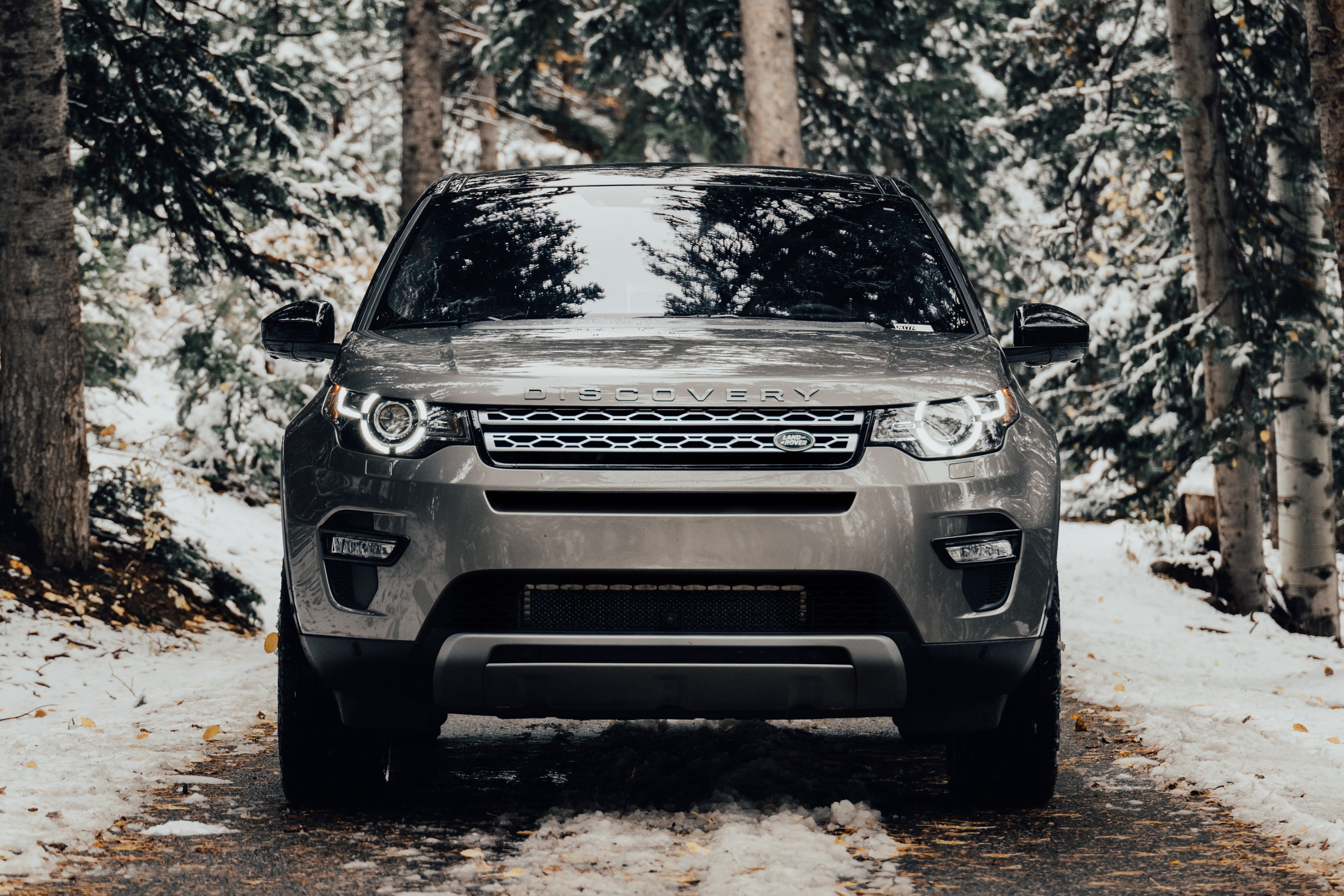 4K, car shoot, modern, nature, weather, traffic, drive, backgrounds, land Vehicle, snow, forest, 4x4, beautiful, suv, drive through forest road, rangerover, HD Wallpaper