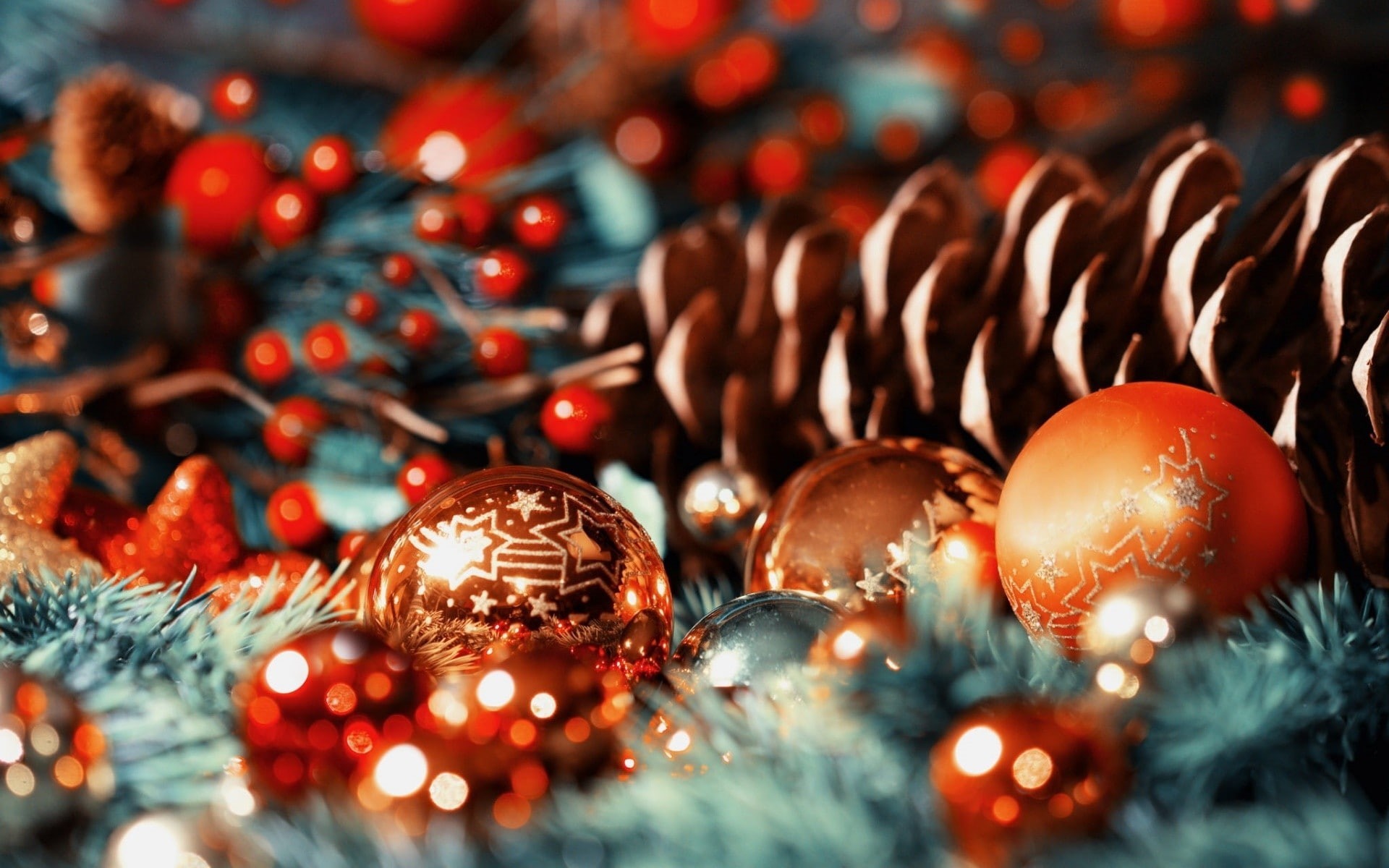 christmas, ornaments, 1080P, bokeh, holidays, christmas ornaments, HD Wallpaper