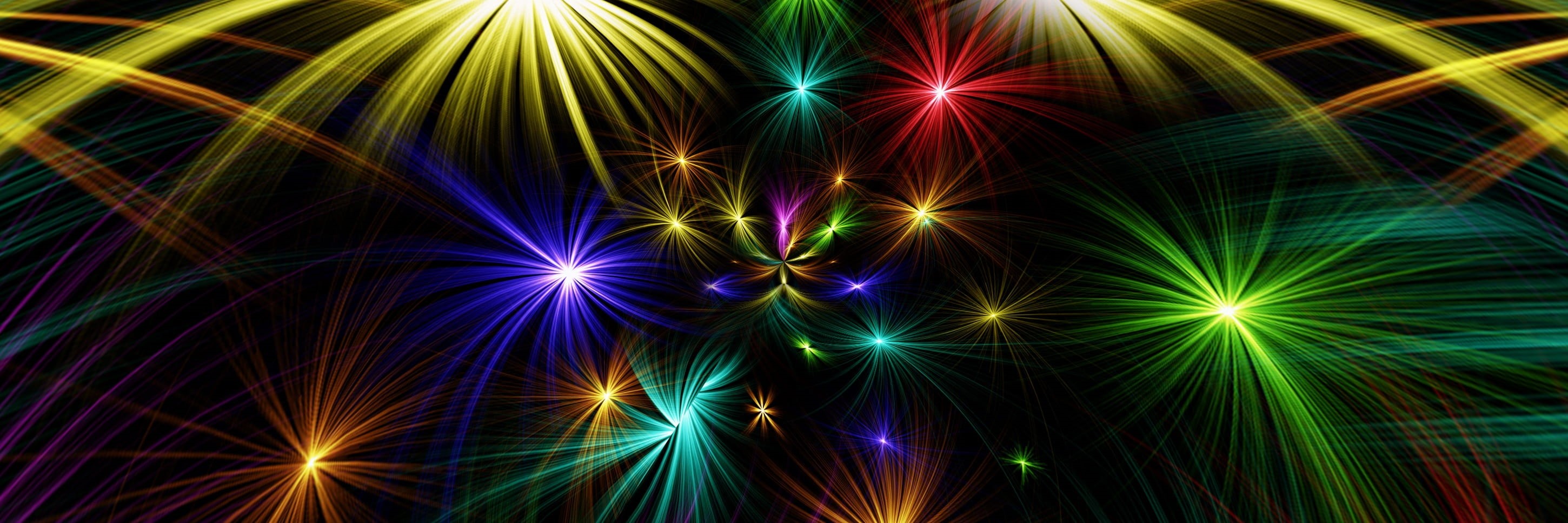 pattern, backgrounds, color, illuminated, night, neon, pyrotechnics, laser, celebration, assorted, turn of the year, star, rocket, event, banner, HD Wallpaper