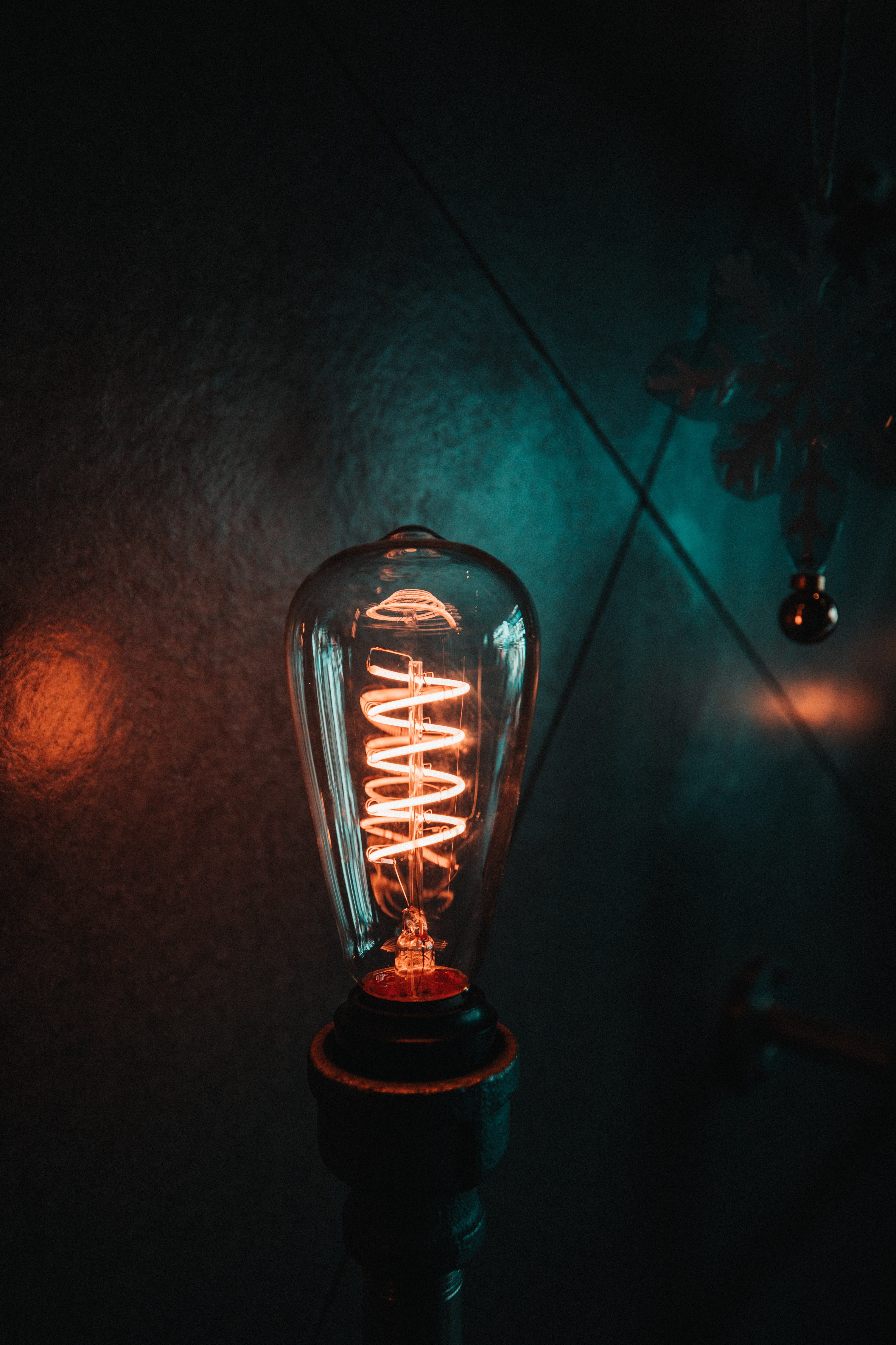 guitar, electric guitar, ceiling, inflatable, lab, lightbulb, filament, glowing, 5K, electricity, leisure activities, electric light, turned, lampshade, Phone HD Wallpaper
