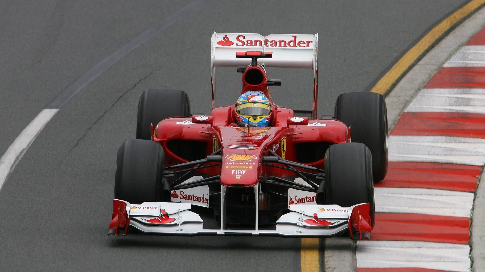 text, technology, no people, Ferrari, 1080P, communication, road, outdoors, Formula 1, human representation, Fernando Alonso, transportation, sports race, HD Wallpaper