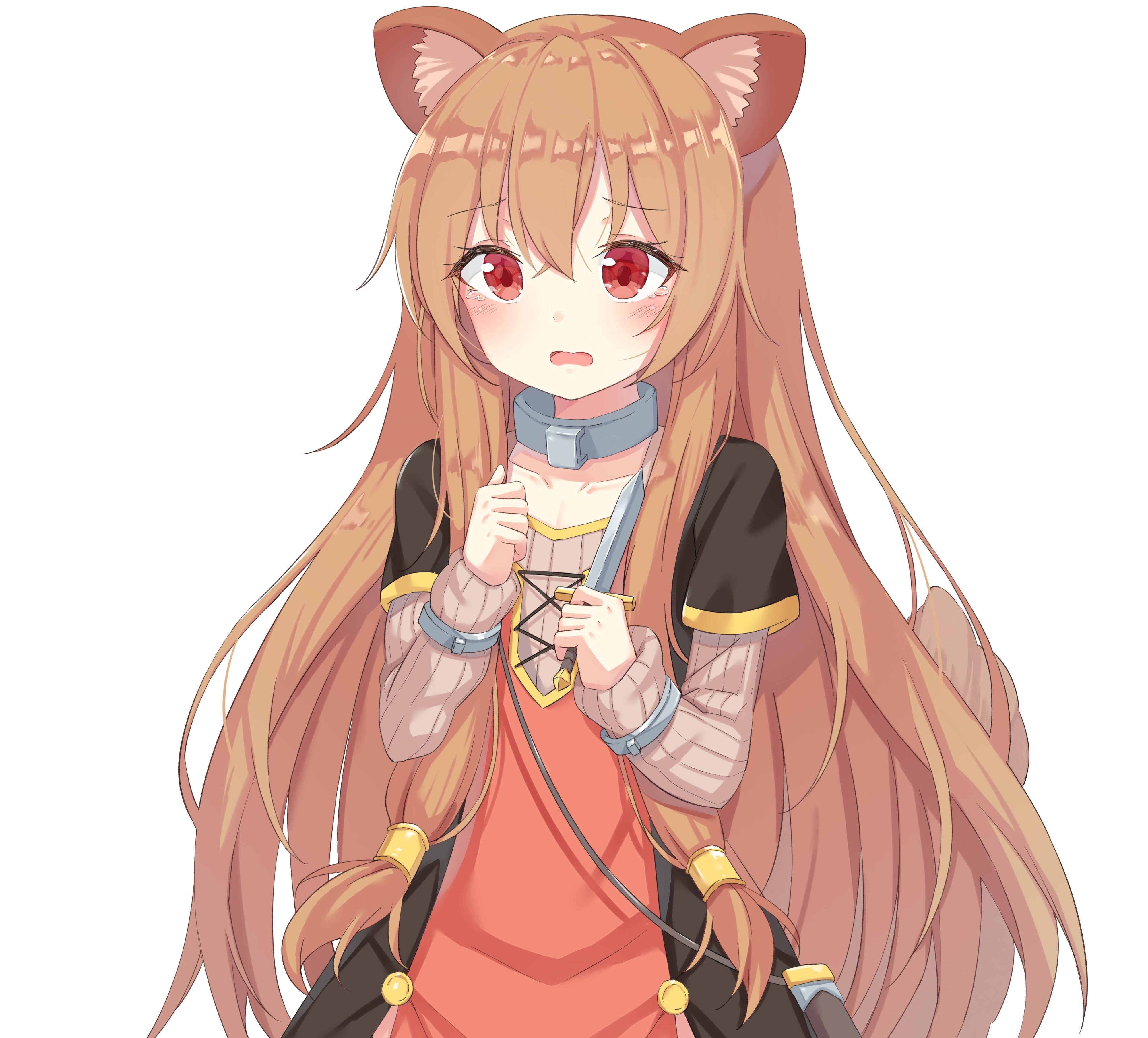Brown Hair, The Rising of the Shield Hero, Anime, Red Eyes, 4K, Raphtalia (The Rising of the Shield Hero), HD Wallpaper
