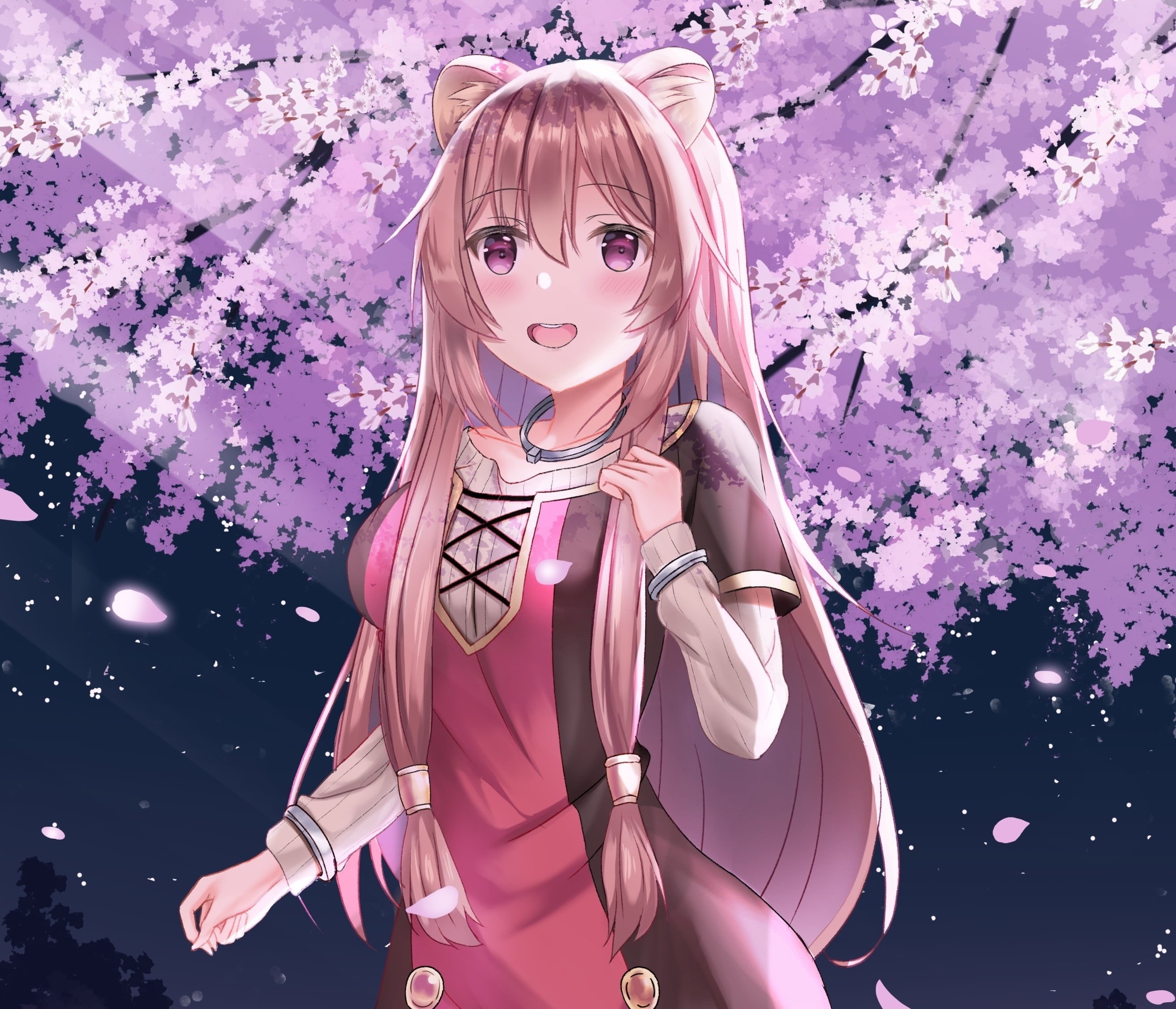 Sakura, Purple Eyes, Anime, 2K, Brown Hair, Raphtalia (The Rising of the Shield Hero), The Rising of the Shield Hero, HD Wallpaper