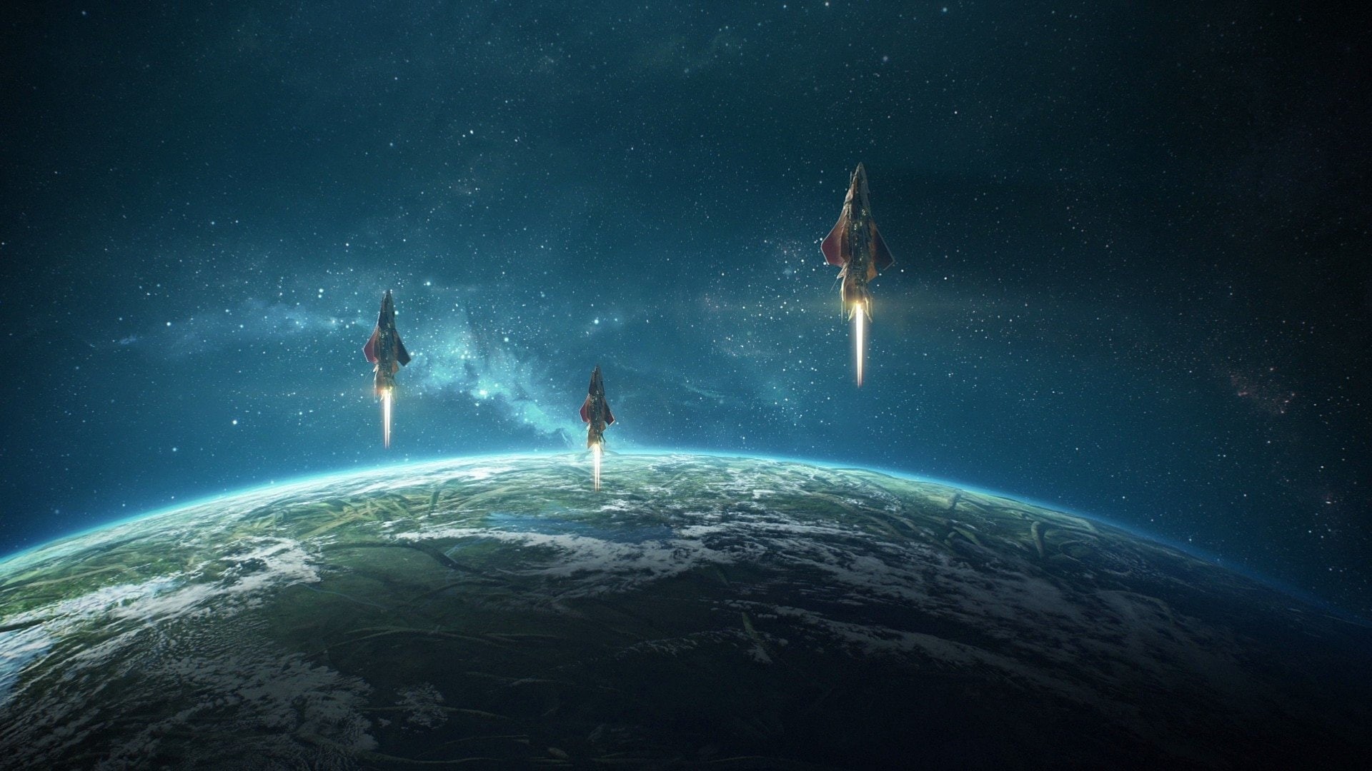 planet - space, discovery, sky, astronomy, people, galaxy, exploration, futuristic, standing, Planet, space, Endless Space 2, 1080P, star - space, outdoors, HD Wallpaper
