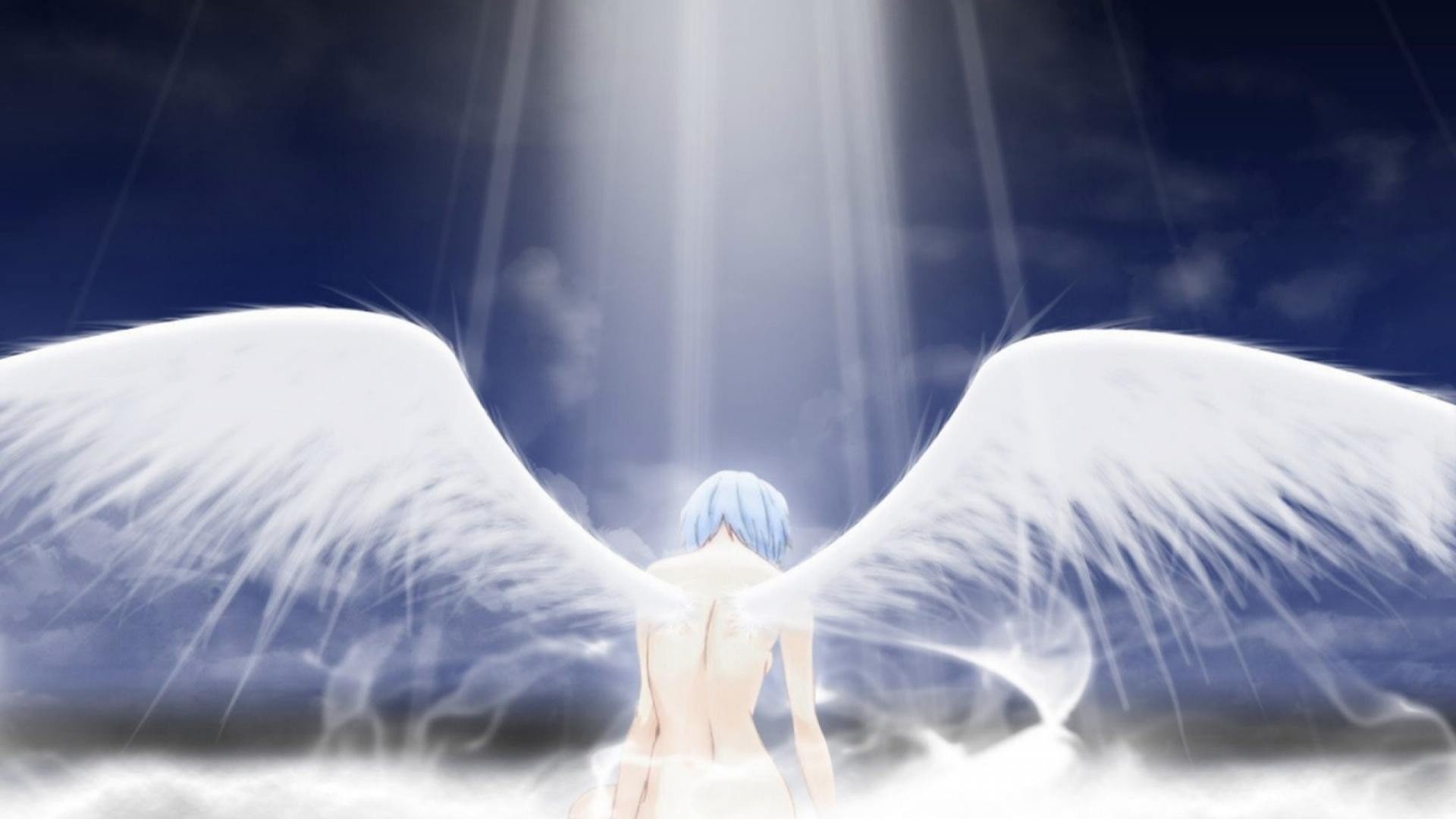 Anime Girls, Neon Genesis Evangelion, Ayanami Rei, angel, wings, 1080P, anime, HD Wallpaper