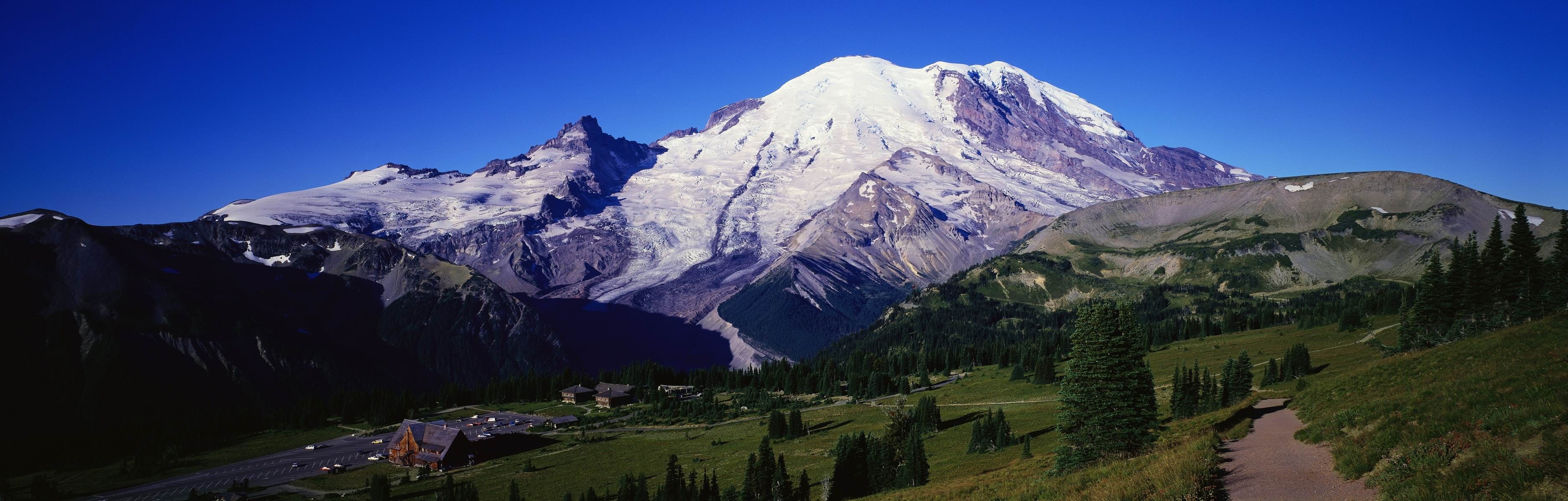 mountains, 2K, multiscreen, landscapes, HD Wallpaper