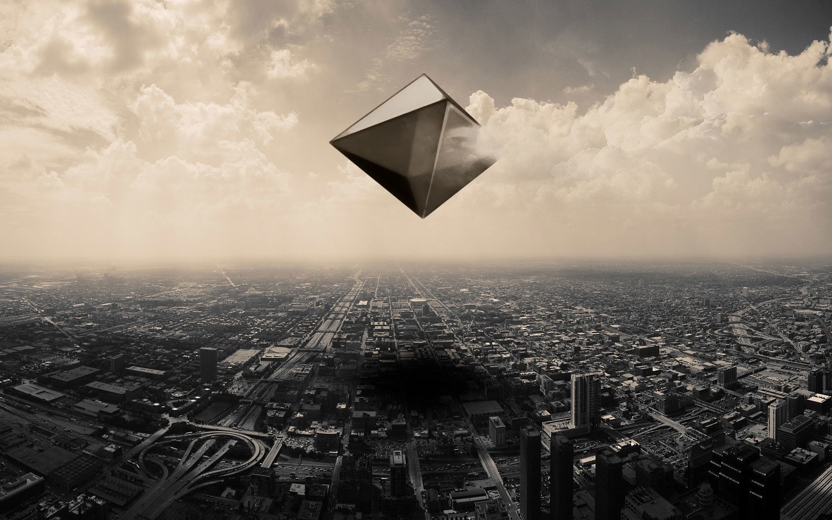 Neon Genesis Evangelion, Evangelion, Ramiel (Neon Genesis Evangelion), 720P, Monochrome, HD Wallpaper