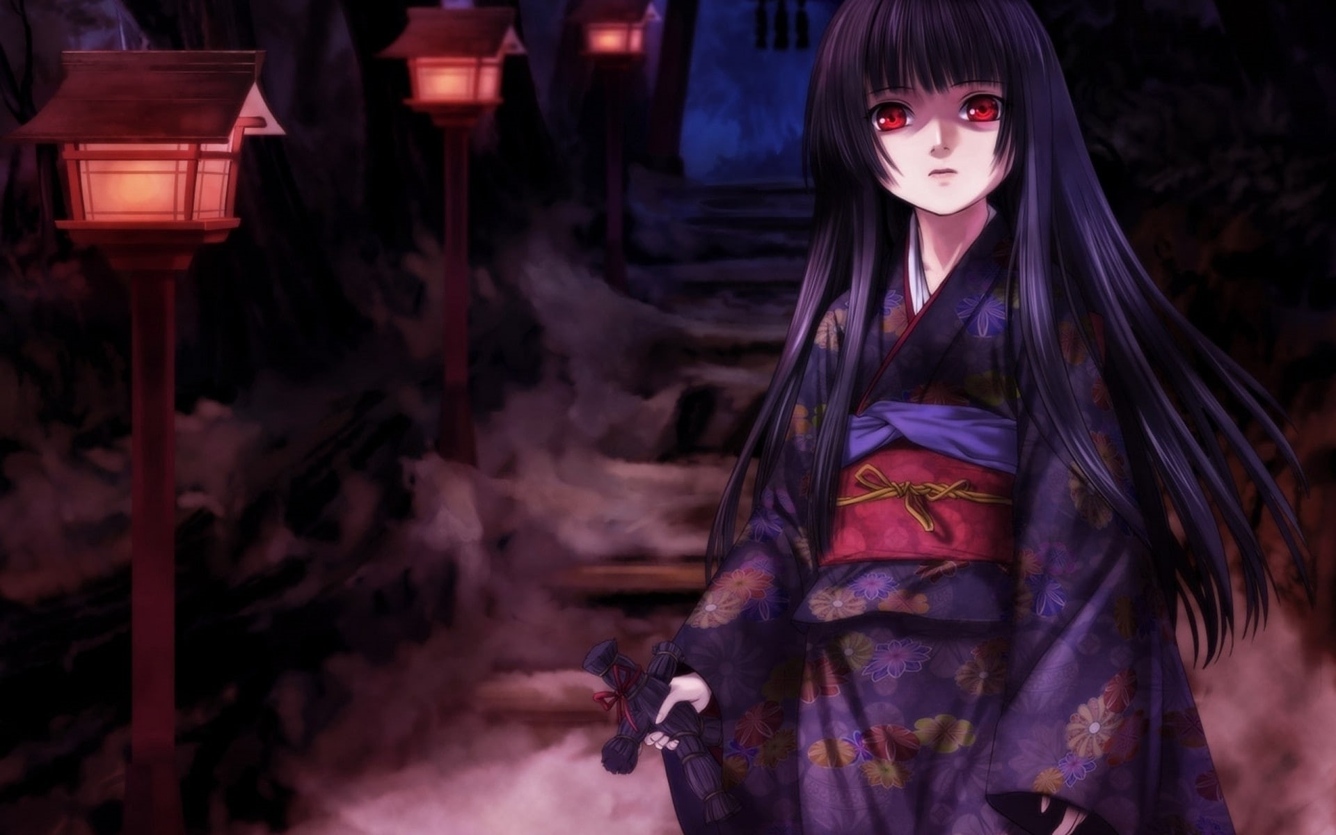 Enma Ai, anime girls, 1080P, Jigoku Shoujo, anime, HD Wallpaper