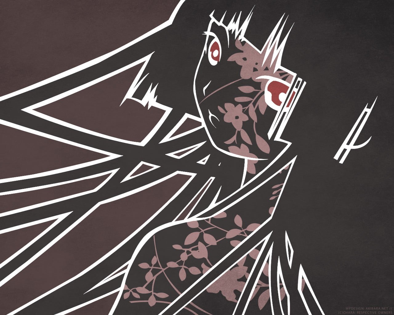 front view, art and craft, communication, aggression, black background, pattern, indoors, one person, creativity, black color, human body part, 720P, Enma Ai, HD Wallpaper