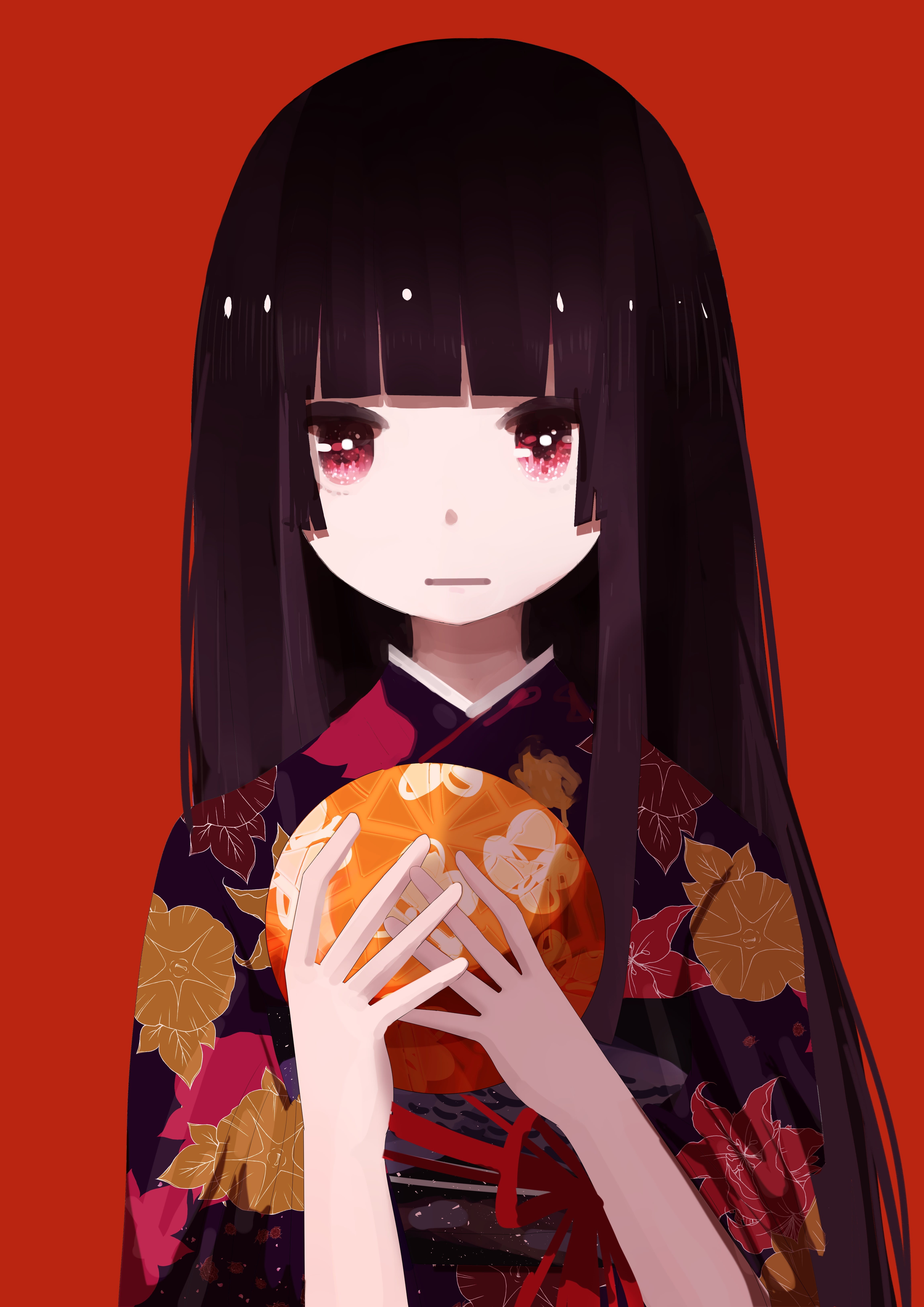 studio shot, carnival - celebration event, Jigoku Shoujo, human representation, Enma Ai, toy, arts culture and entertainment, representation, food and drink, Phone HD Wallpaper