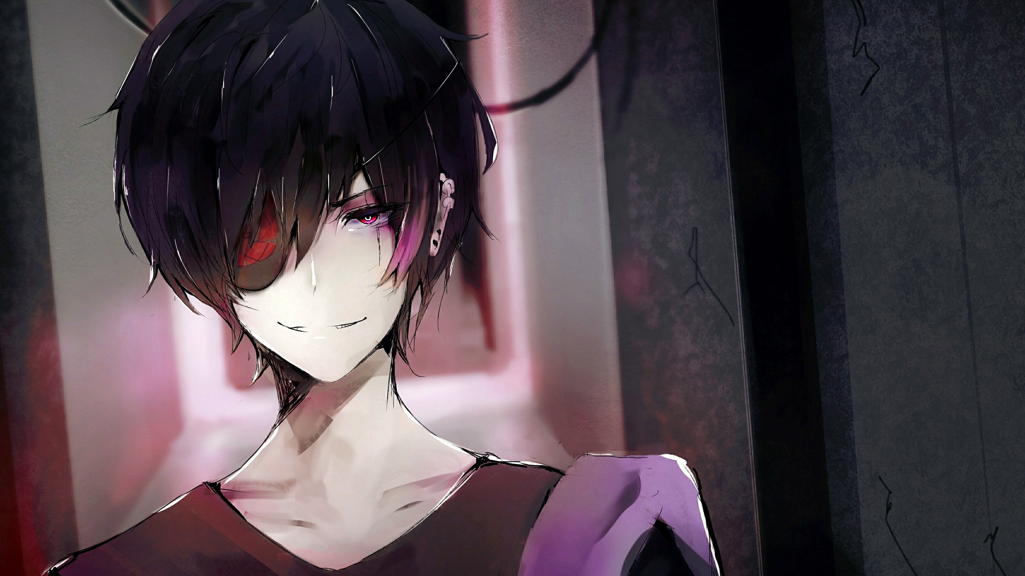 red eyes, Male, anime, 2K, Aoi Ogata, HD Wallpaper