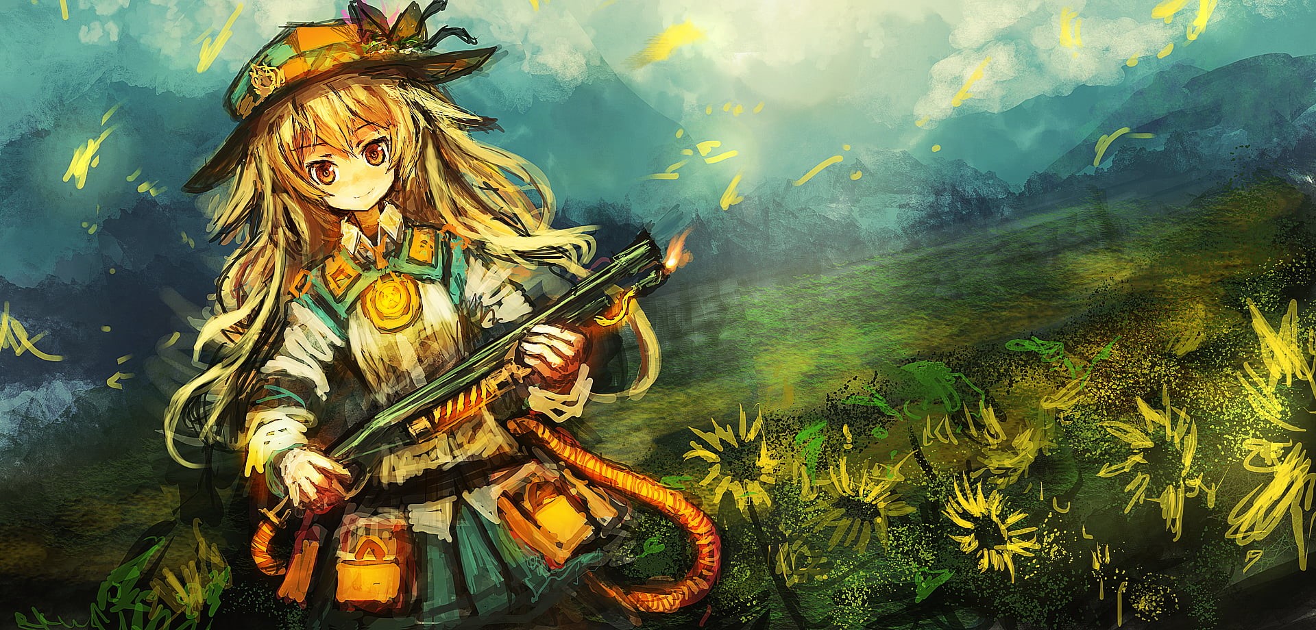 1080P, girls with guns, technology, outdoors, anime girls, event, water, adult, one person, clothing, animal wildlife, front view, women, THE-LM7, celebration, HD Wallpaper