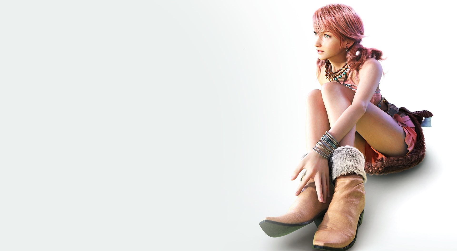 final fantasy xiii, hd, hair, dia, portrait, oerba, copy space, xiii, adult, young adult, contemplation, female, Games, beauty, females, white background, HD Wallpaper