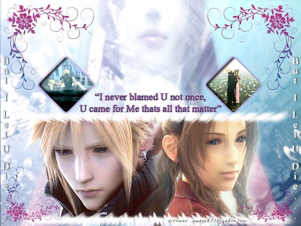 portrait, Final Fantasy VII: Advent Children, western script, innocence, women, front view, Aerith Gainsborough, emotion, togetherness, two people, females, HD Wallpaper