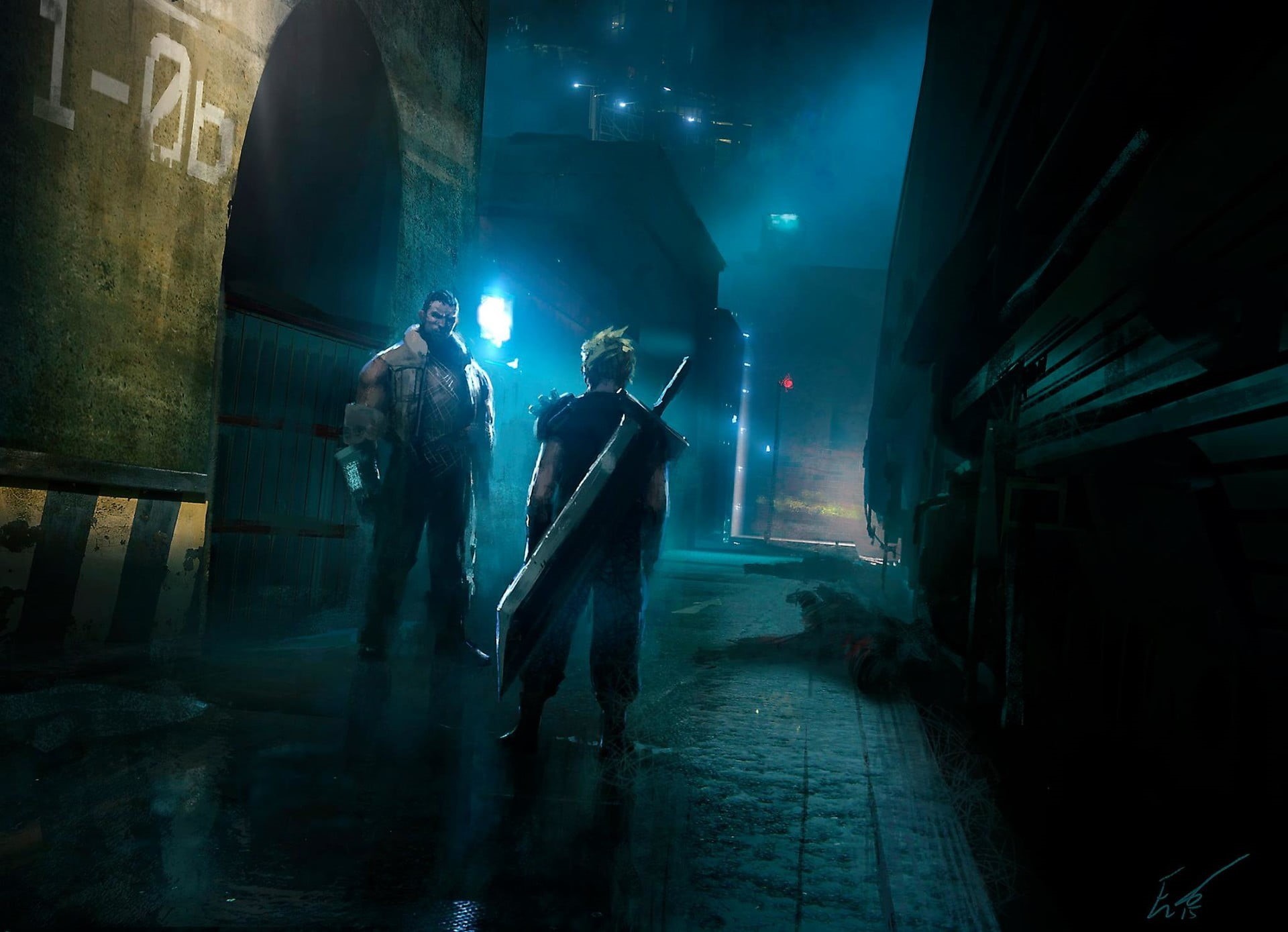 Cloud Strife, real people, standing, full length, togetherness, 1080P, architecture, night, people, men, illuminated, artwork, lifestyles, group of people, HD Wallpaper
