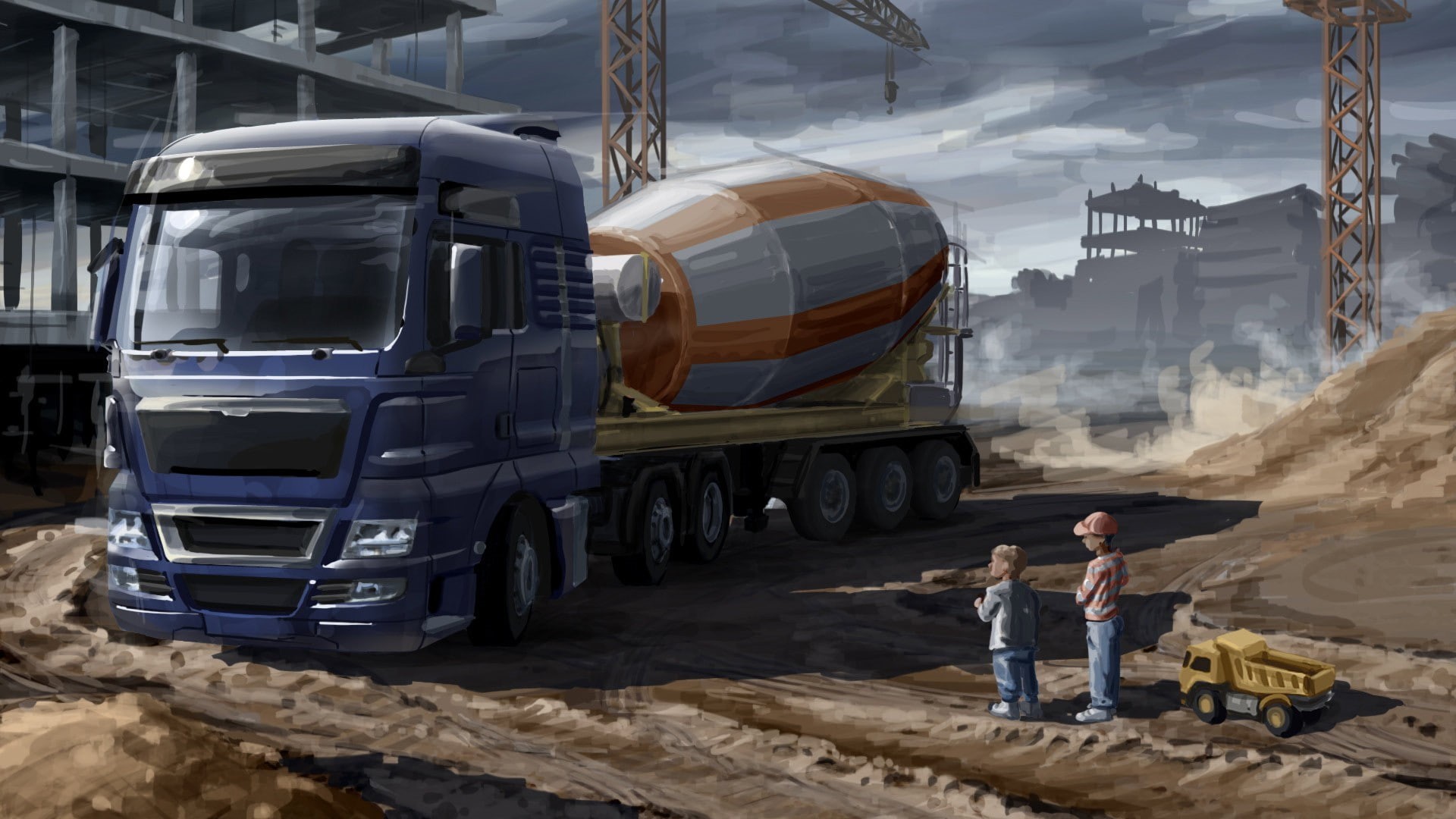 1080P, euro truck simulator, SCS Software, trucks, HD Wallpaper