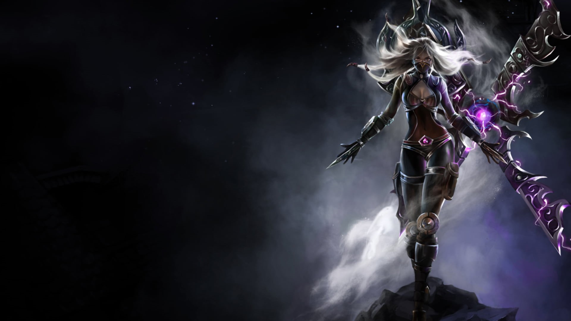 fantasy, lighting equipment, men, power, The game, people, 1920x1080, Smoke, warrior, evil, black Color, dark, nightlife, League of legends, event, copy space, HD Wallpaper