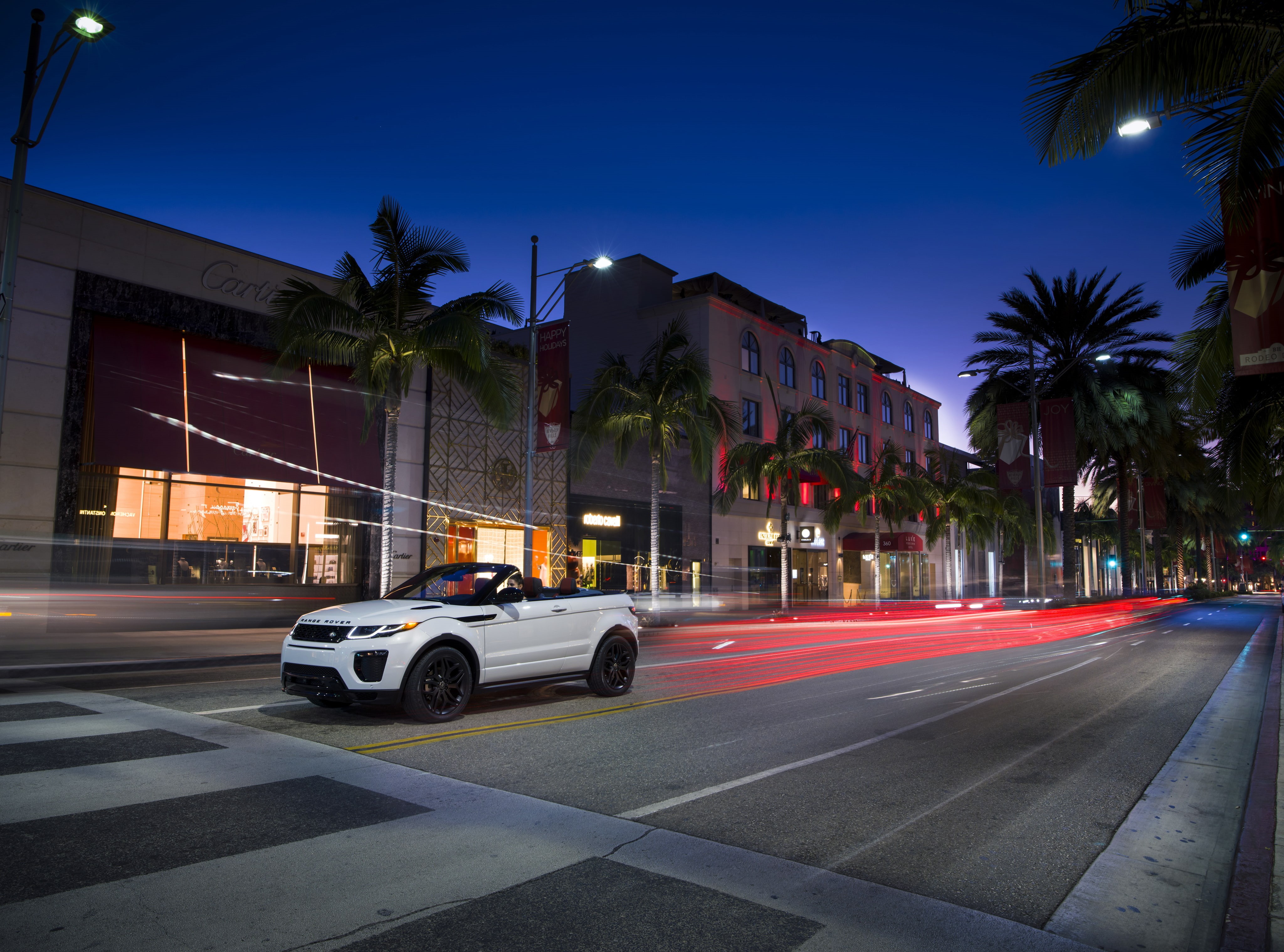 the evening, the city, Evoque, 4K, convertible, Land Rover, Ewok, Range Rover, HD Wallpaper