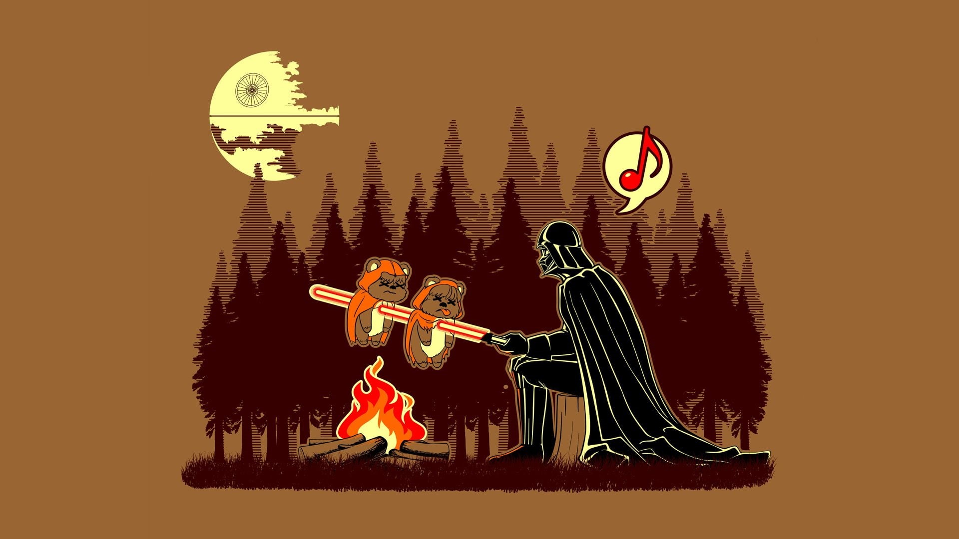 Star Wars, Ewok, Darth Vader, 1080P, HD Wallpaper